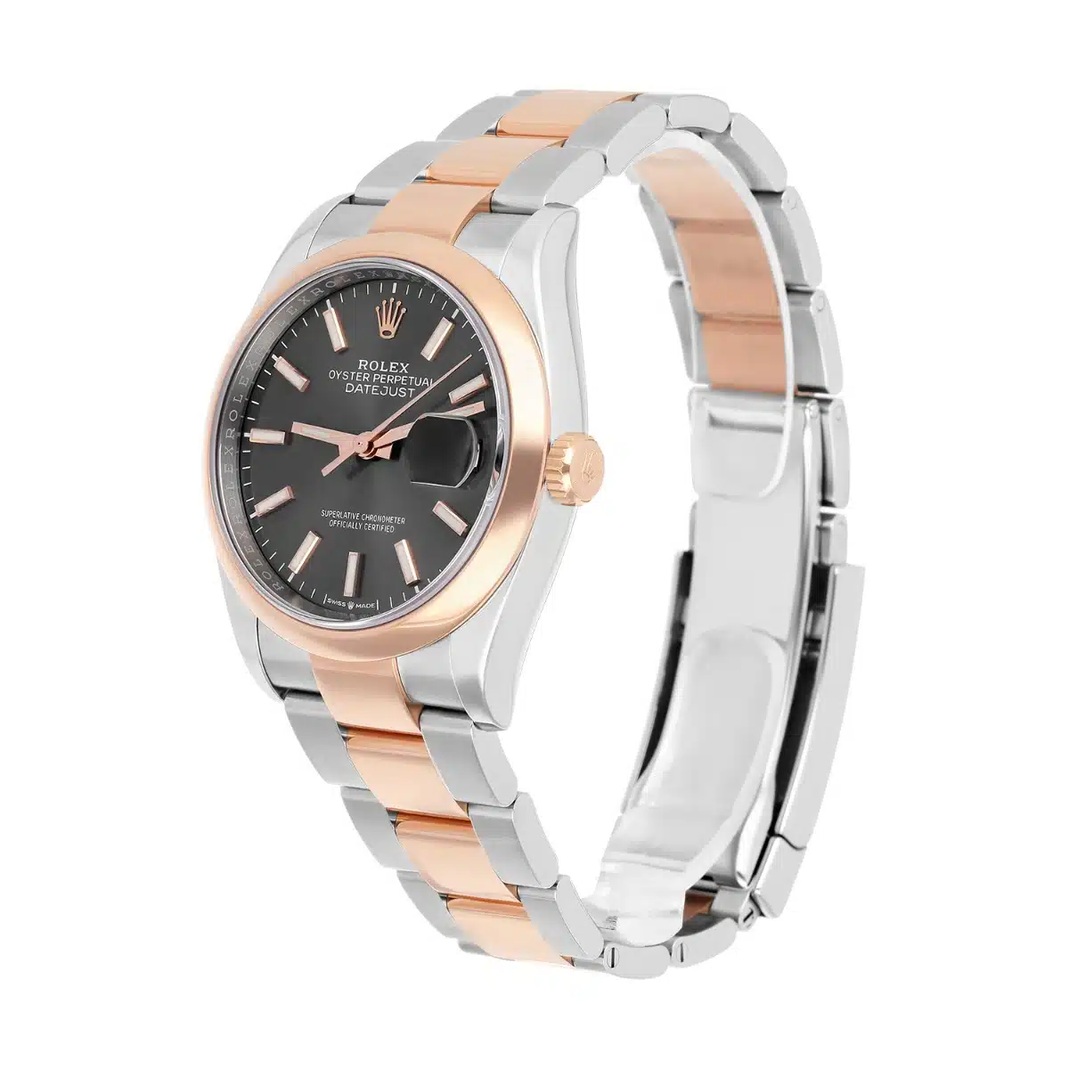 Rolex Datejust 36 126201-0014 Rose Gold/Steel Dark Rhodium Index Dial, Domed Bezel Oyster – image 3