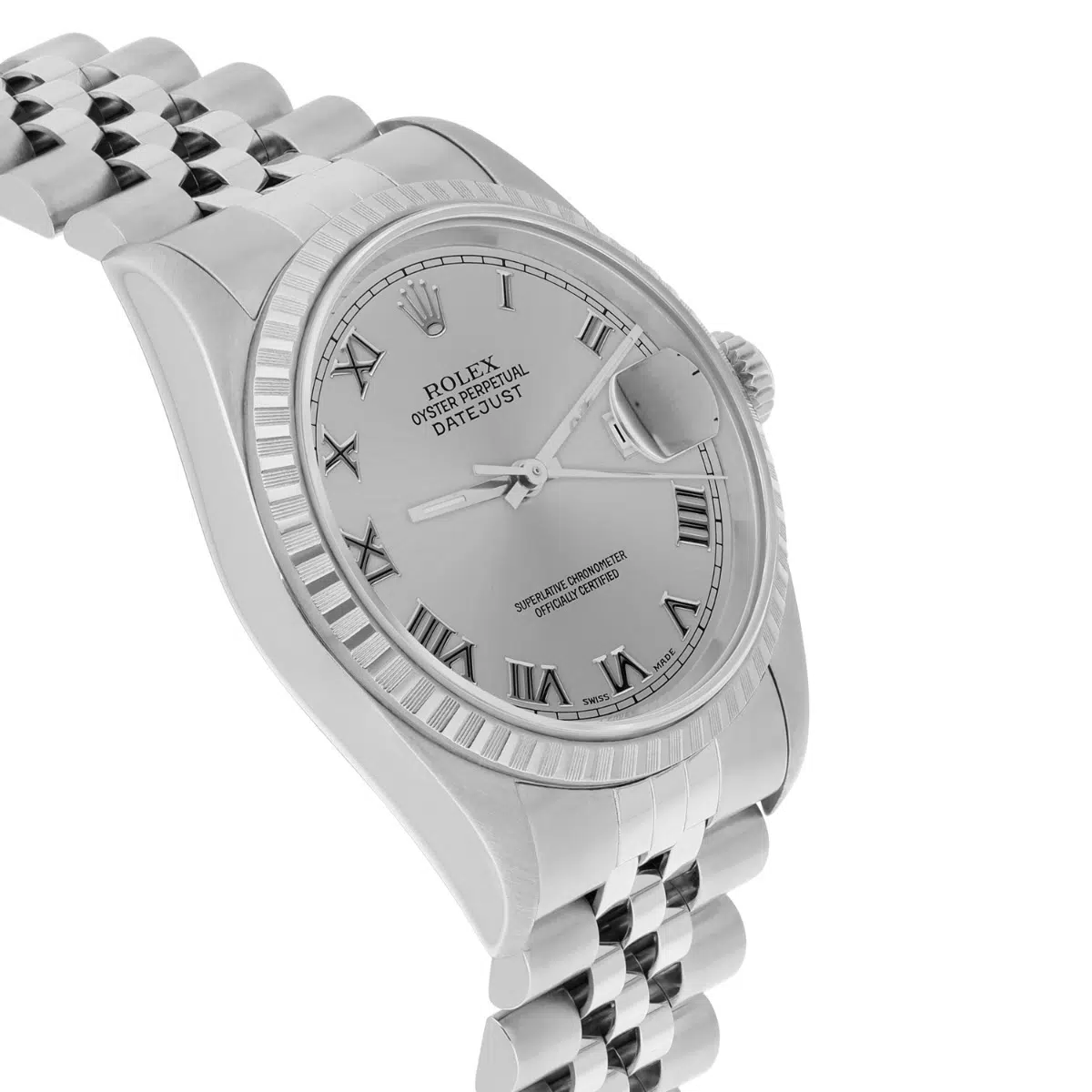 Rolex Datejust 36mm Stainless Steel Watch Silver Roman Dial 16220 – image 5