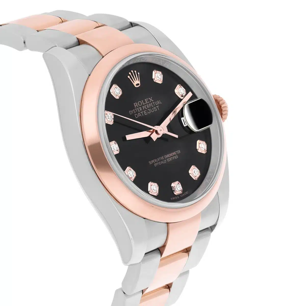 Rolex Datejust 36mm Black Diamond Dial Rose Gold/Stainless Steel 116201-0083 – image 5