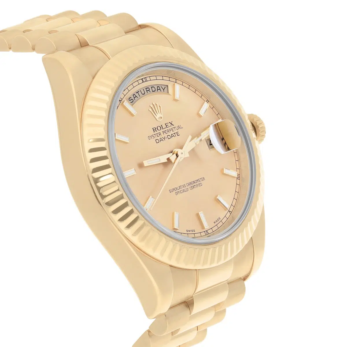 Rolex Day-Date II 41mm 218238 Champagne Index Dial Presidential Watch – image 6