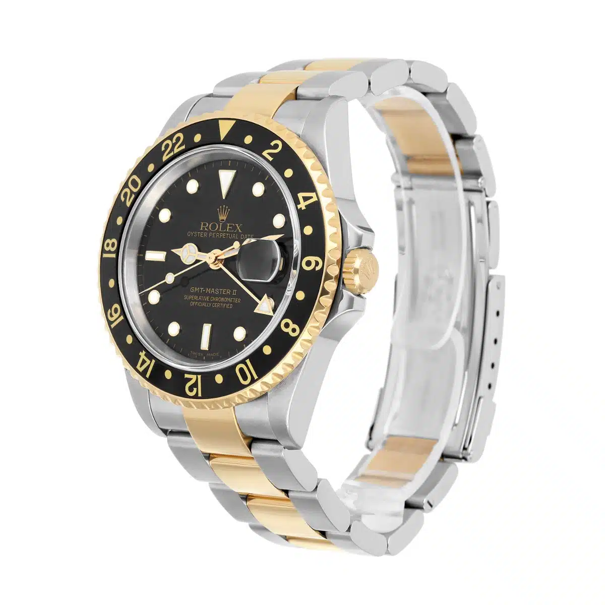 Rolex GMT Master II Black Dial Yellow Gold Steel Mens Watch 16713 - 2008 – image 3