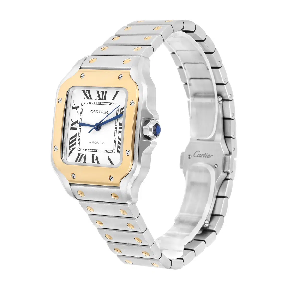 Cartier Santos W2SA0016  35mm Roman Dial Mid-Size Two Tone Yellow Gold Automatic Watch – image 5