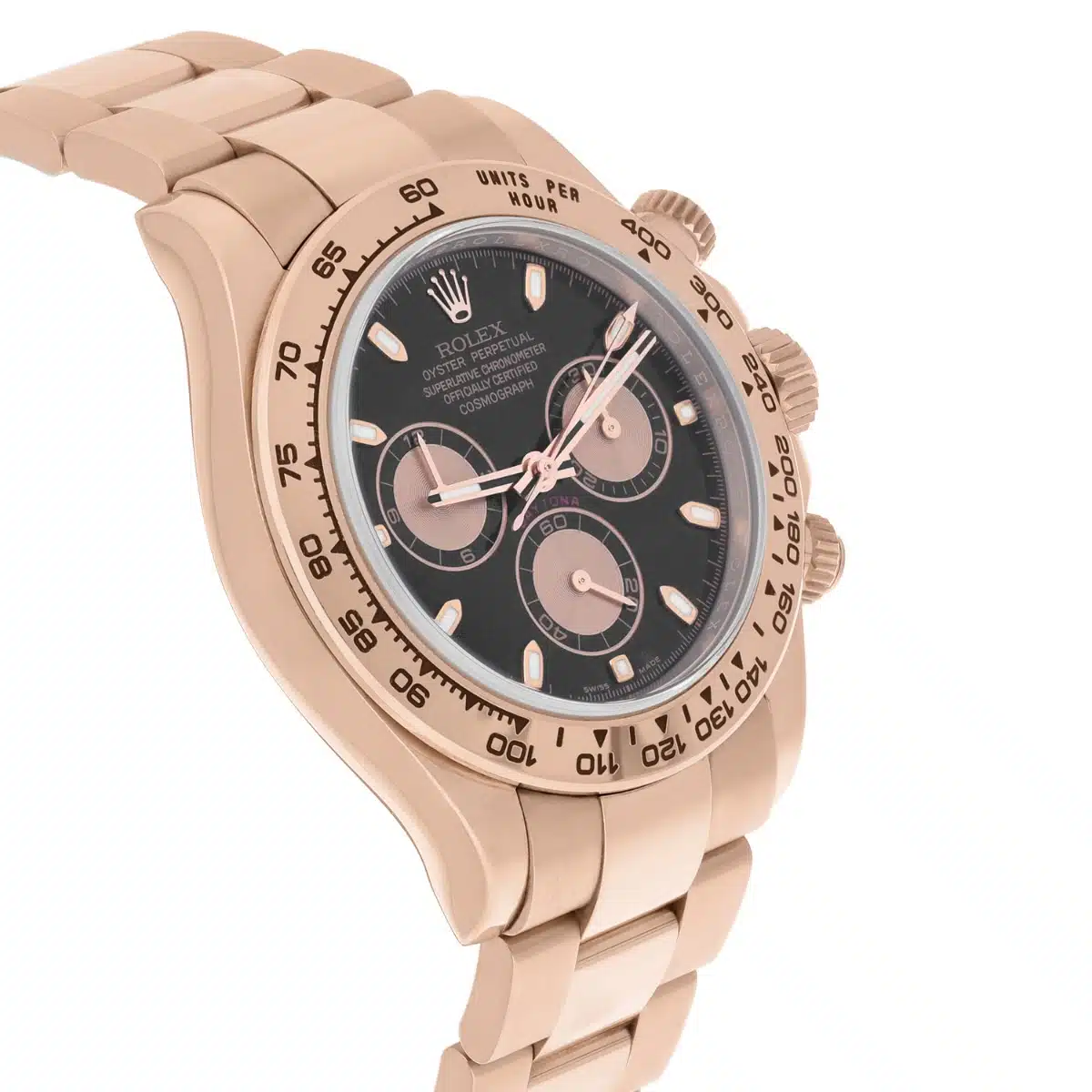 Rolex Cosmograph Daytona 116505-0008 Black Dial Pink Subdials 18K Rose Gold Complete – image 5