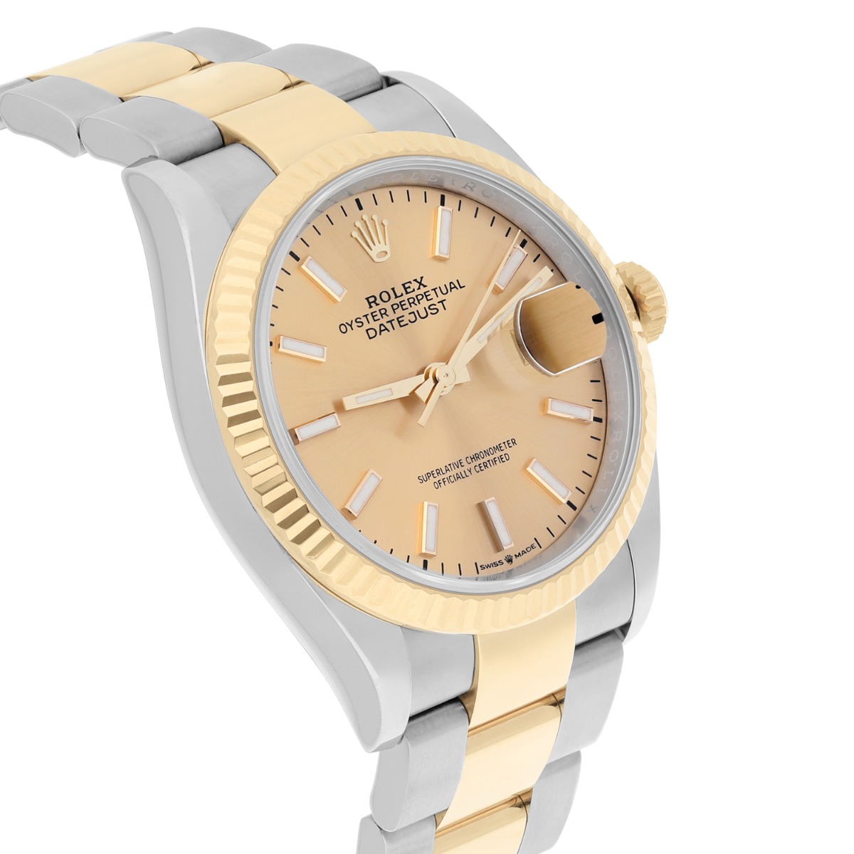 Rolex 126233 Datejust 36mm Two-Tone Yellow Gold Fluted Bezel Champagne Dial