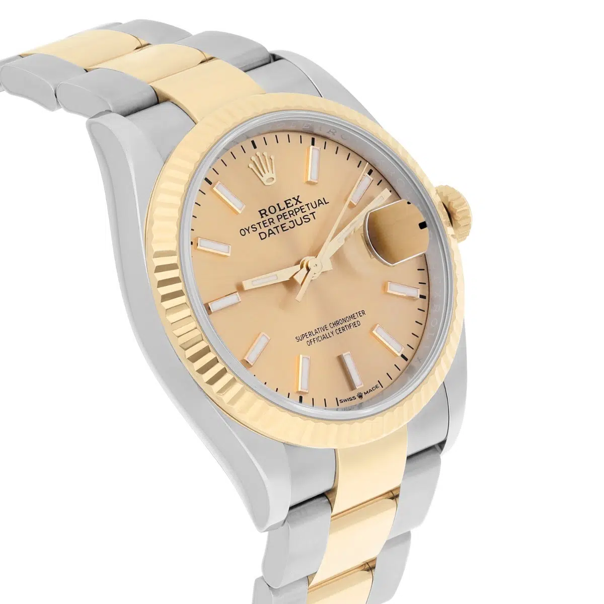 Rolex 126233 Datejust 36mm Two-Tone Yellow Gold Fluted Bezel Champagne Dial – image 6