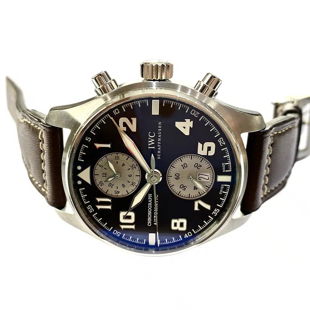 IWC Pilot Spitfire Chronograph IW387806 Stainless Steel with Brown Leather Watch 2014 – image 5