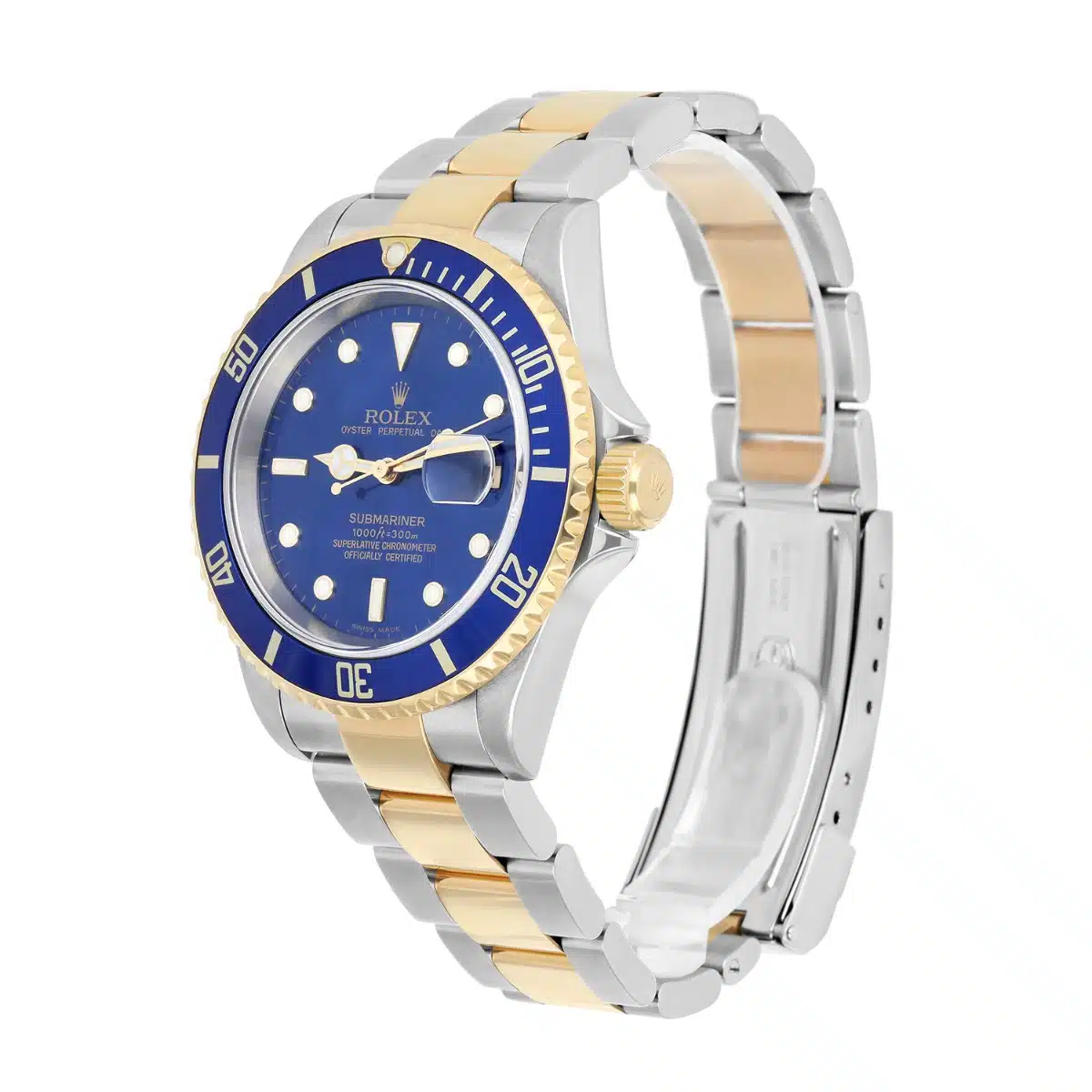 Rolex Submariner 18k Yellow Gold/Steel Blue Dial Mens Watch 16613 Circa 2005 – image 5