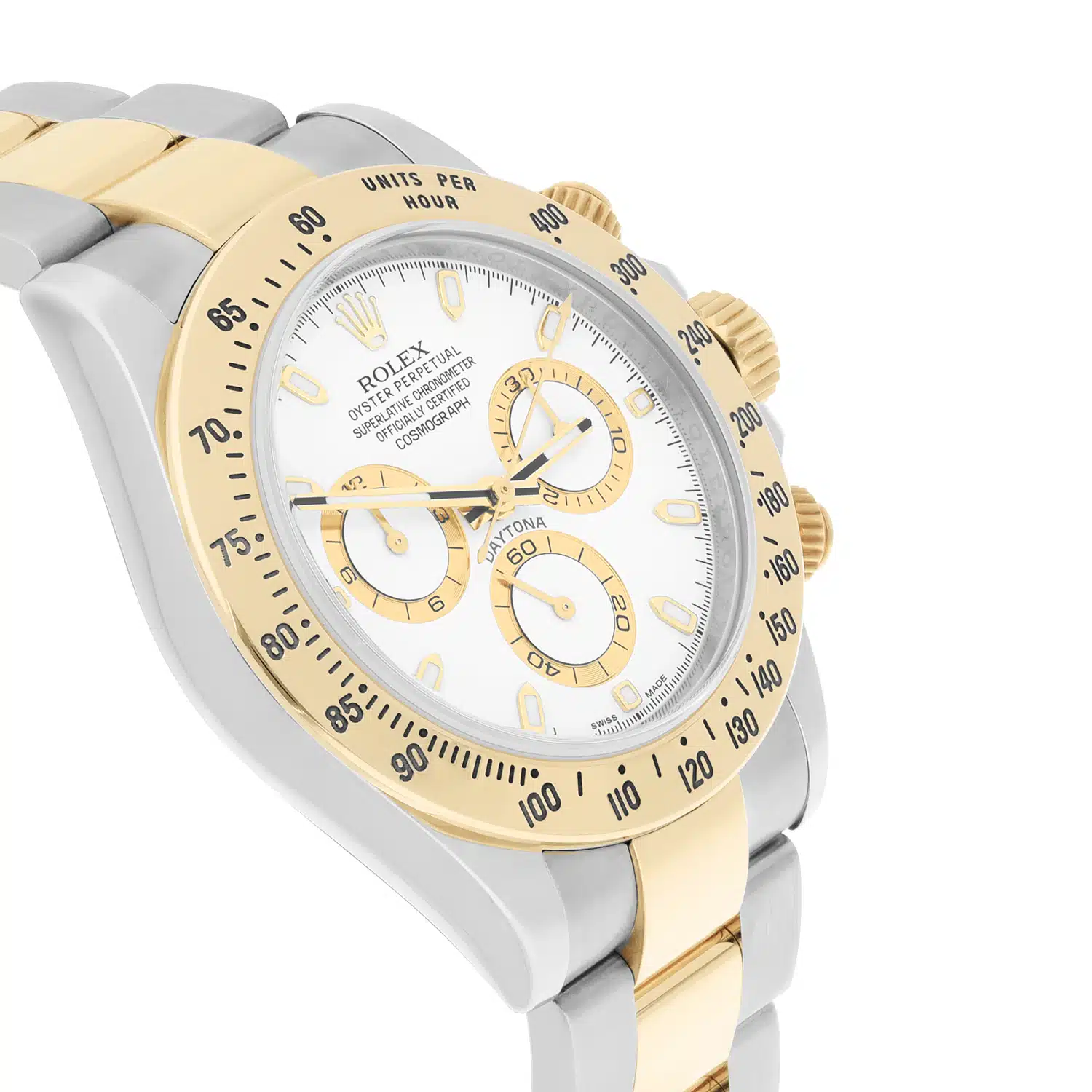 Rolex Daytona Stainless Steel Yellow Gold White Dial Mens Watch 116523 Complete – image 4