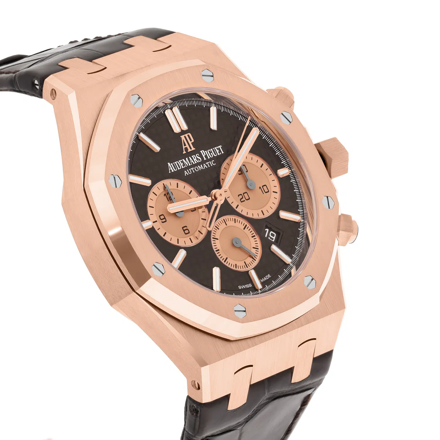 Audemars Piguet Royal Oak Chronograph 26331OR.OO.D821CR.01 Chocolate Dial Brown Leather Rose Gold Watch – image 5