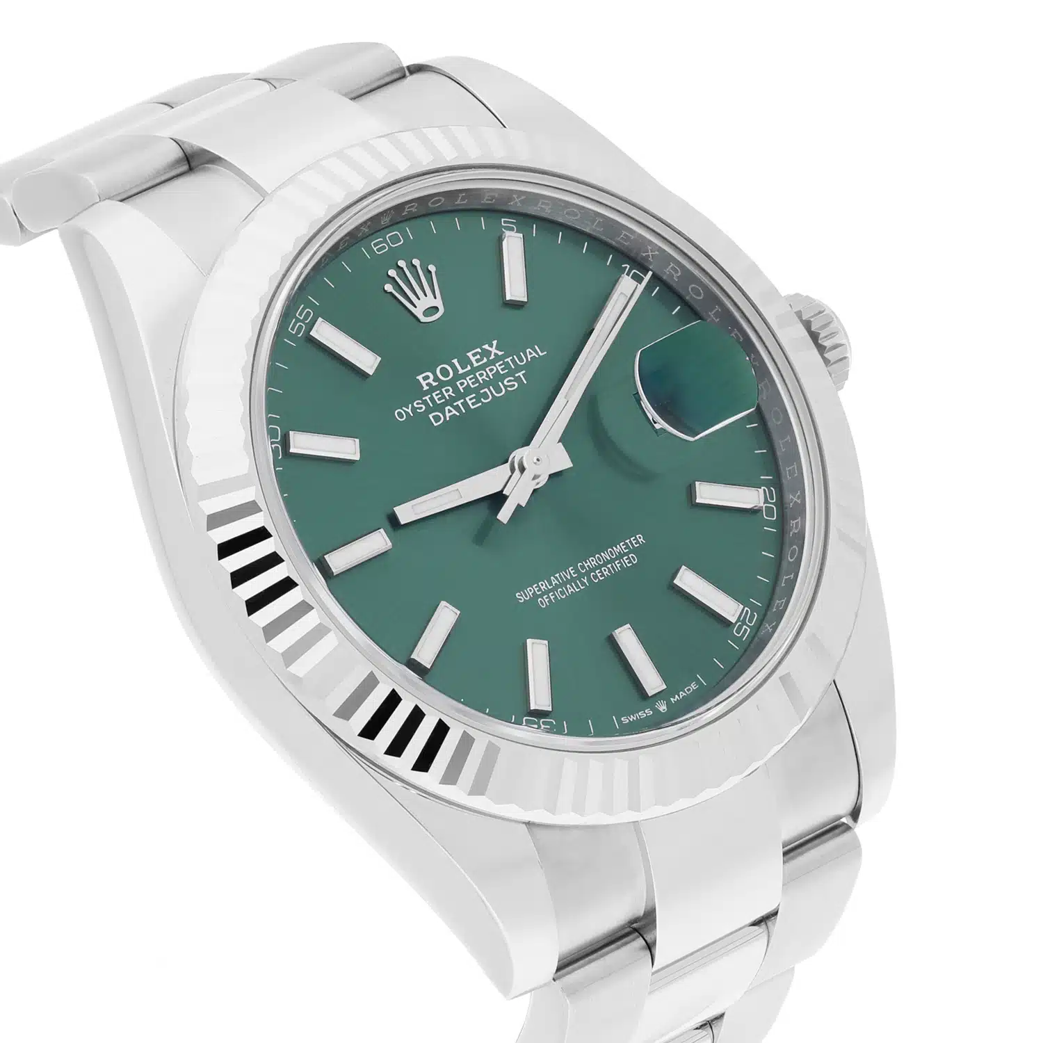 Rolex Datejust 126334 41mm Mint Green Dial Jubilee Stainless Steel Watch – image 4