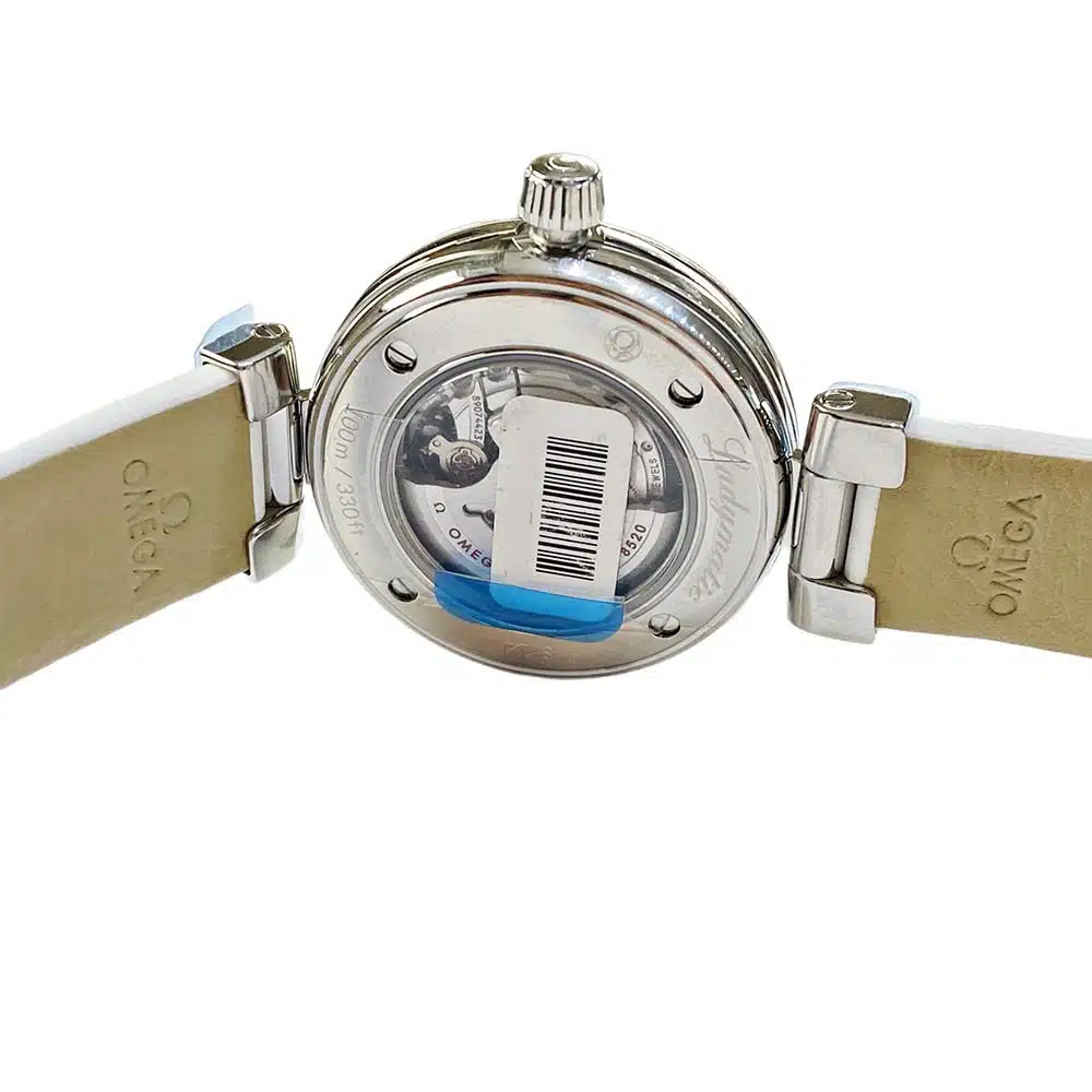 Omega De Ville Ladymatic Mother of Pearl 425.32.34.20.55.002 Stainless Steel with White Leather Watch – image 6