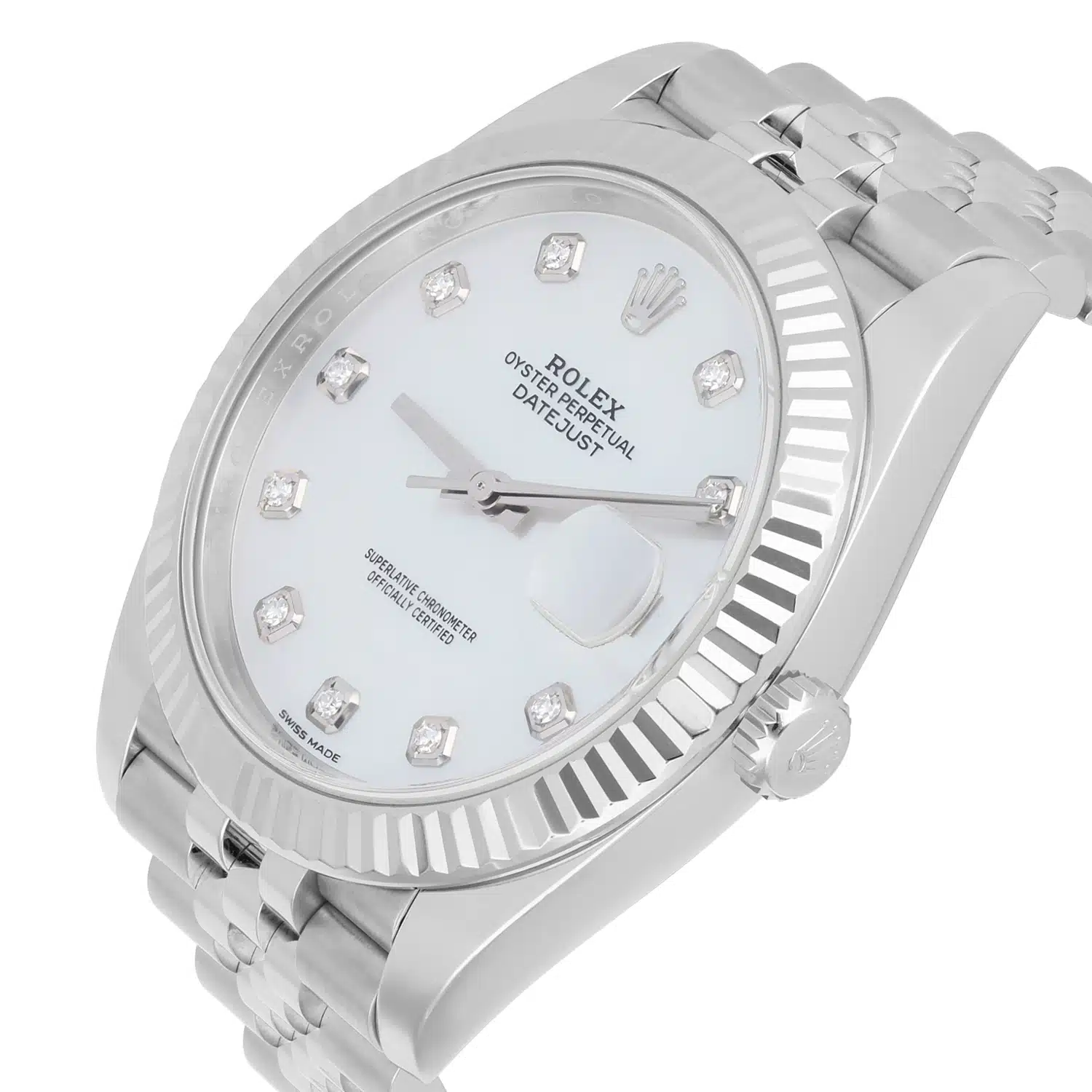 Rolex Datejust 41 Steel/18K White Gold White Mother of Pearl Dial Jubilee 126334 – image 5