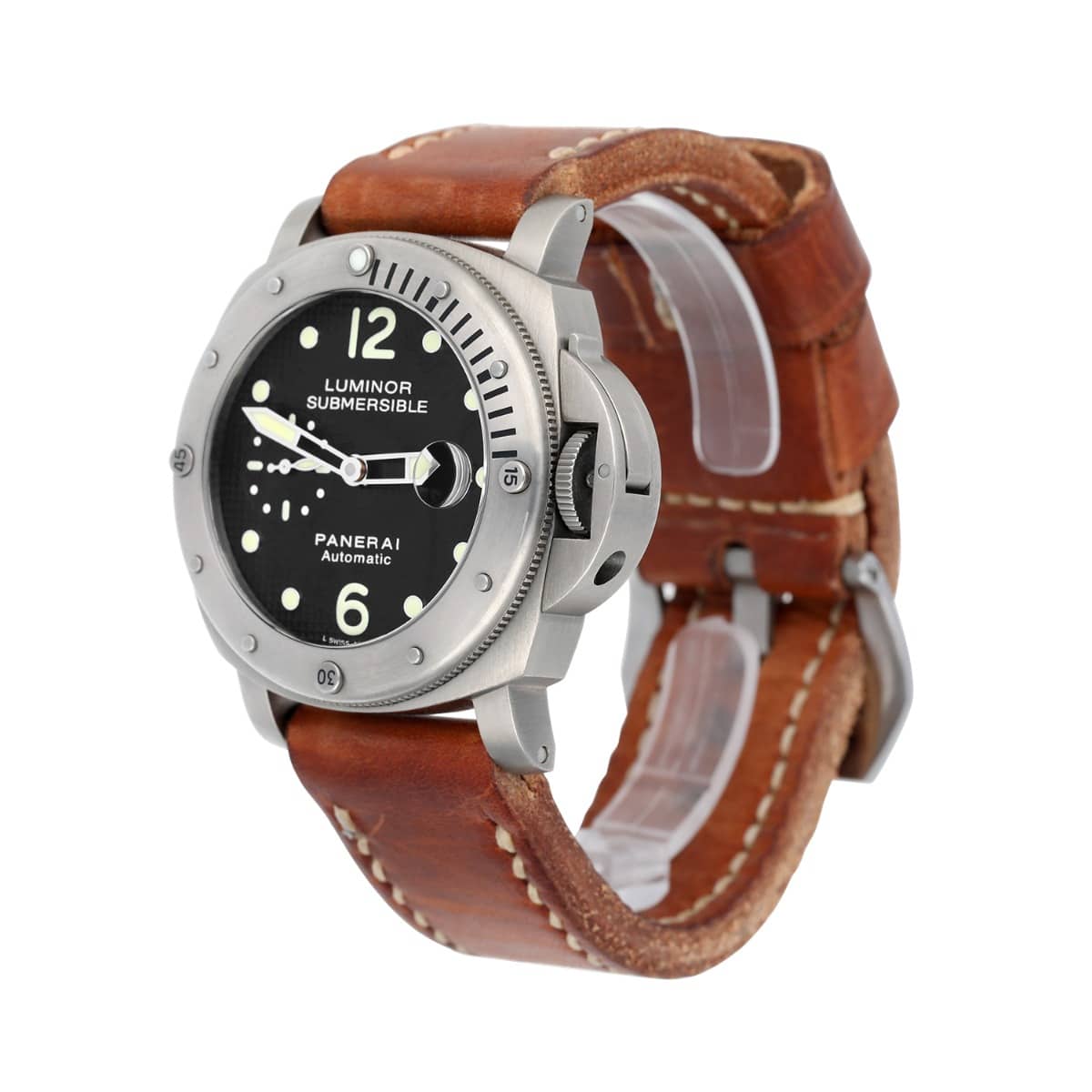 Panerai 44mm Luminor Submersible PAM00025 Date Black Dial Automatic Watch