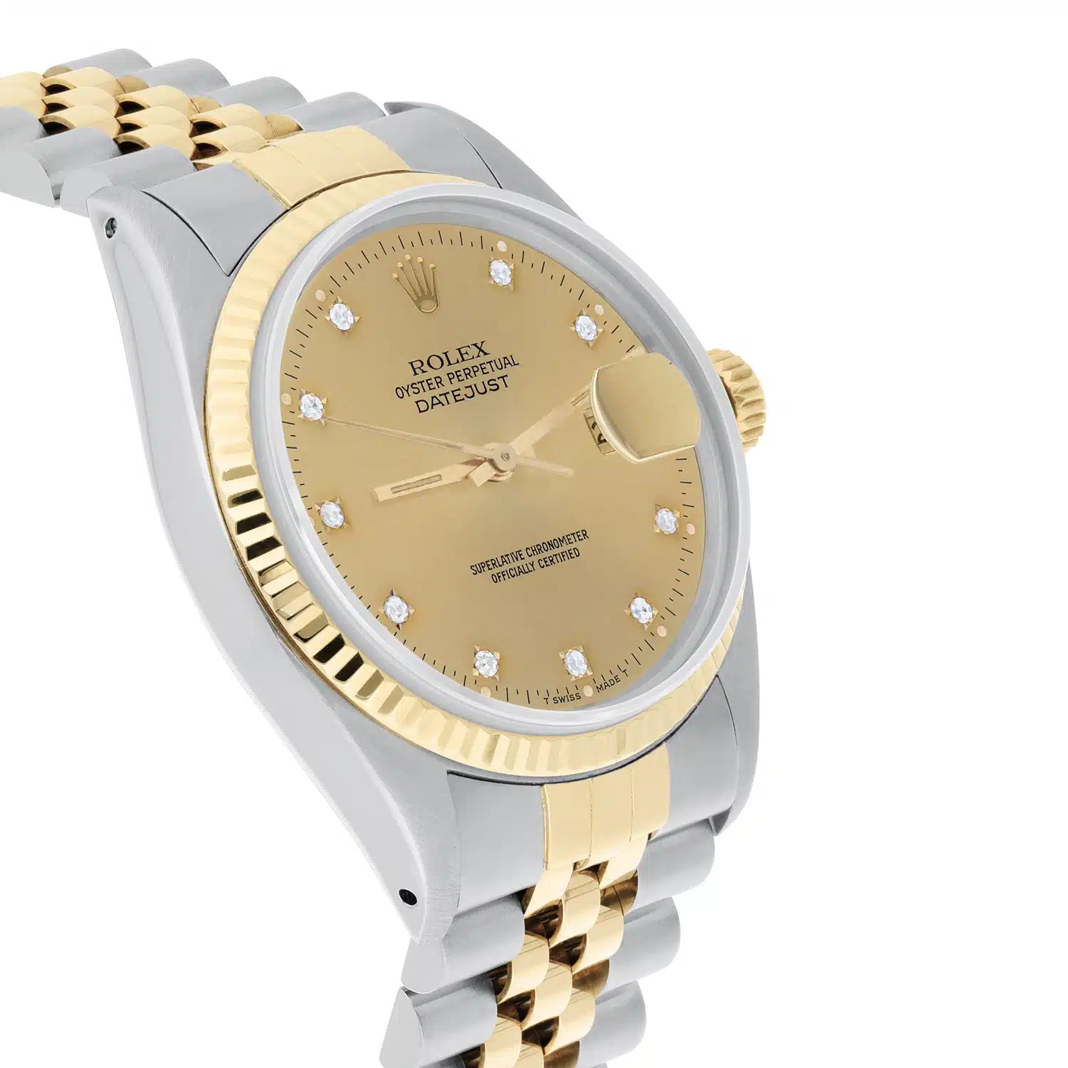 Rolex Datejust 36mm Two Tone Champagne Diamond Dial Jubilee 16013 Circa 1987 – image 5