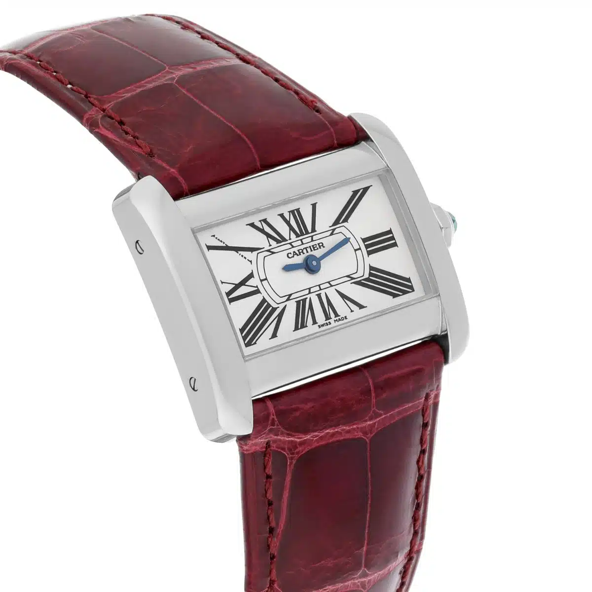 Cartier Tank Divan Stainless Steel 32mm Red Strap Ladies Watch Ref # 2599 – image 5
