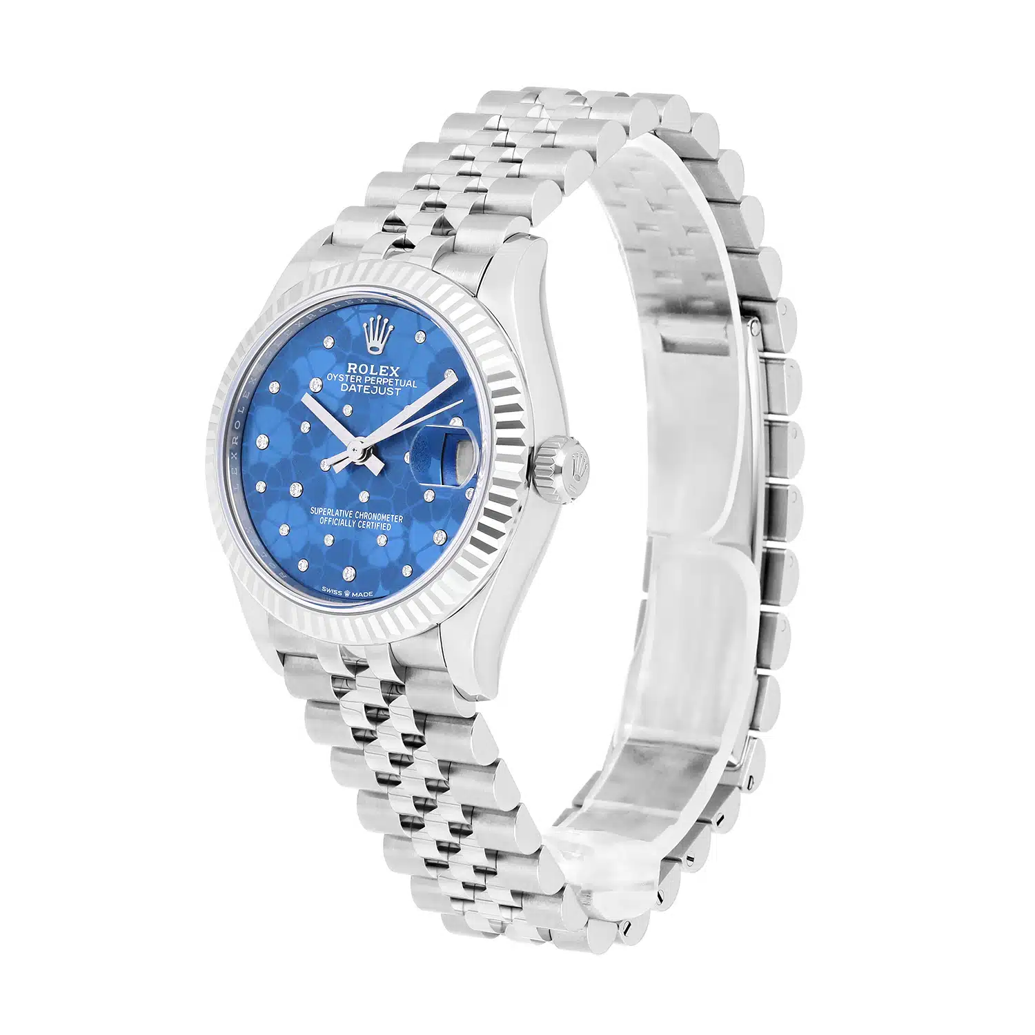 Rolex Datejust 31mm Azzurro-Blue Floral-Motif Diamond Dial Jubilee 278274 Unworn – image 5