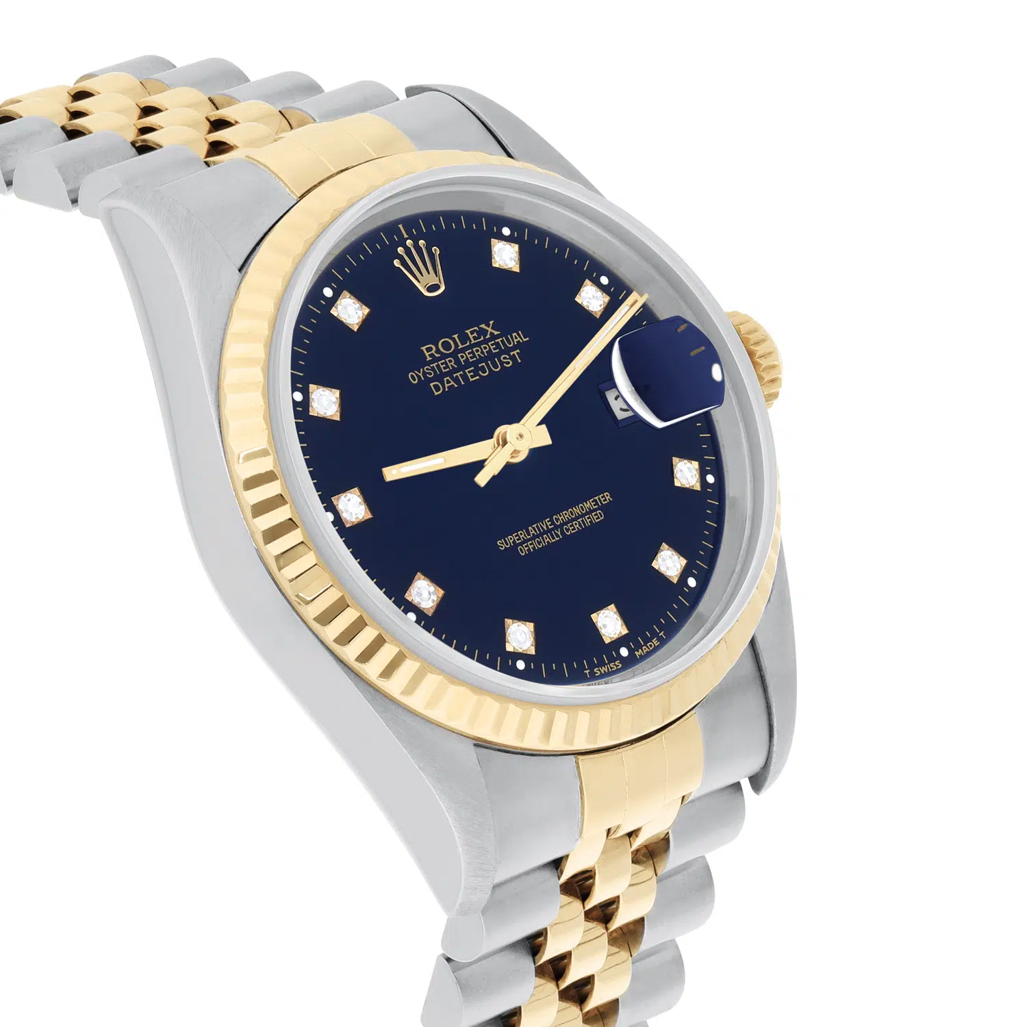 Rolex Datejust 36mm Two Tone Dark Blue Diamond Dial Jubilee 16233 Circa 1993 – image 4