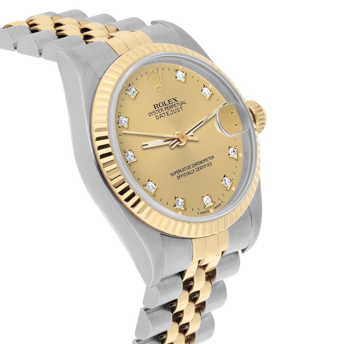 Rolex Datejust 31mm 68273 Champagne Diamond Dial Stainless Steel/Yellow Gold Watch Circa 1995