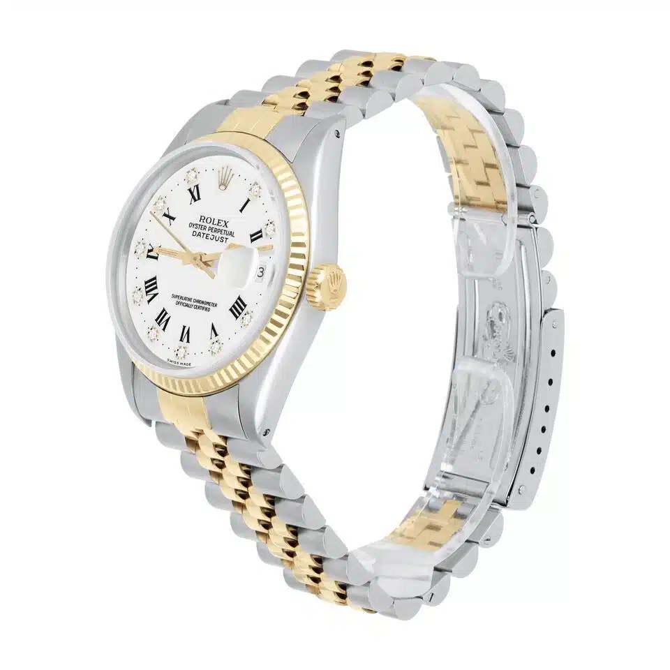 Rolex Datejust 36mm Two Tone White Diamond Dial Jubilee 16233 Complete 1992 – image 5