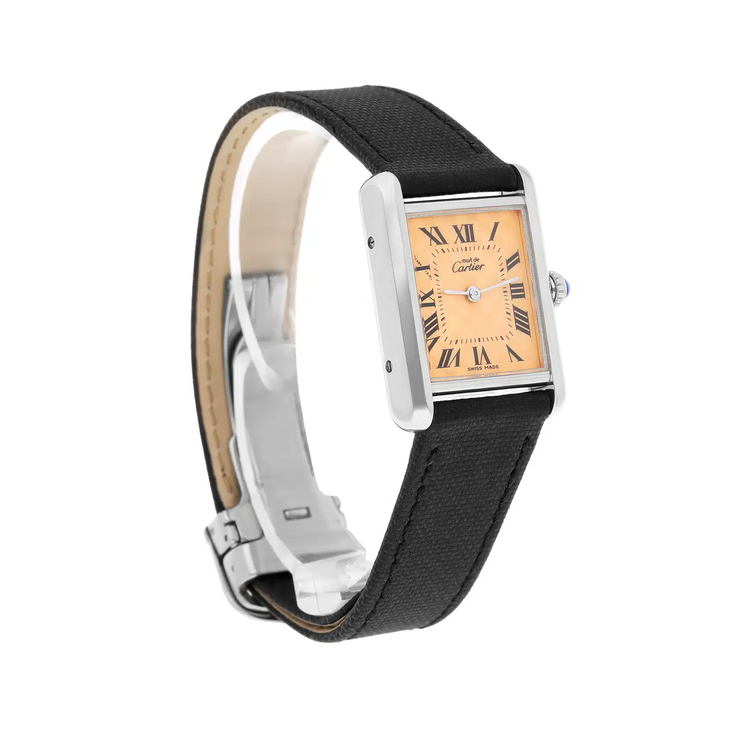 Cartier Tank Must De 2416 Quartz 22mm Silver Swiss Watch New Leather Strap – image 5