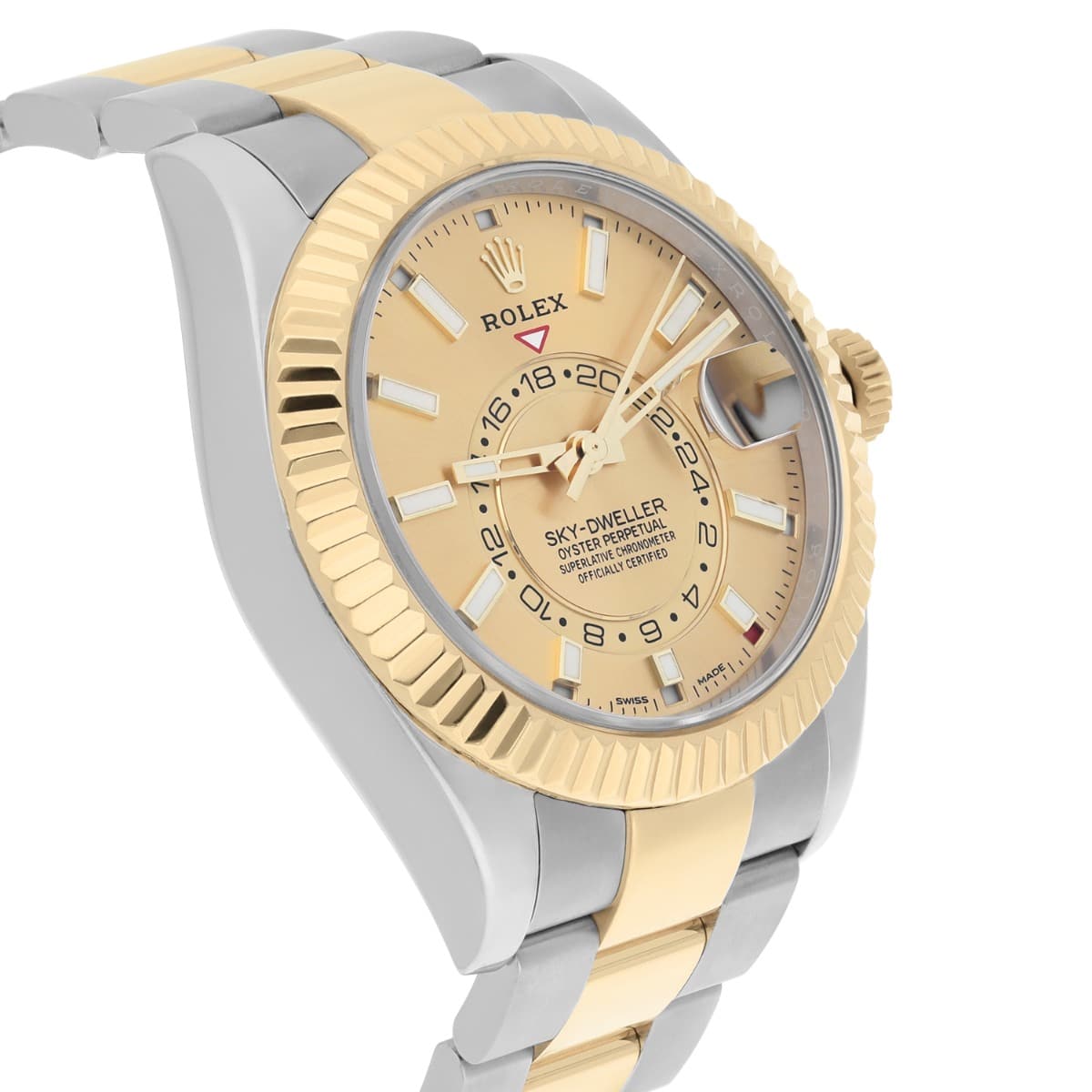 Rolex Sky-Dweller Champagne 326933 Stainless Steel and Yellow Gold Watch B/P