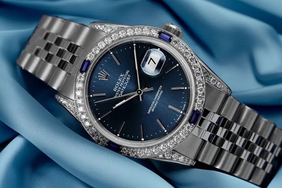 Rolex Datejust 31 Blue Index Dial Sapphire & Diamond Steel Watch 68274 – image 5