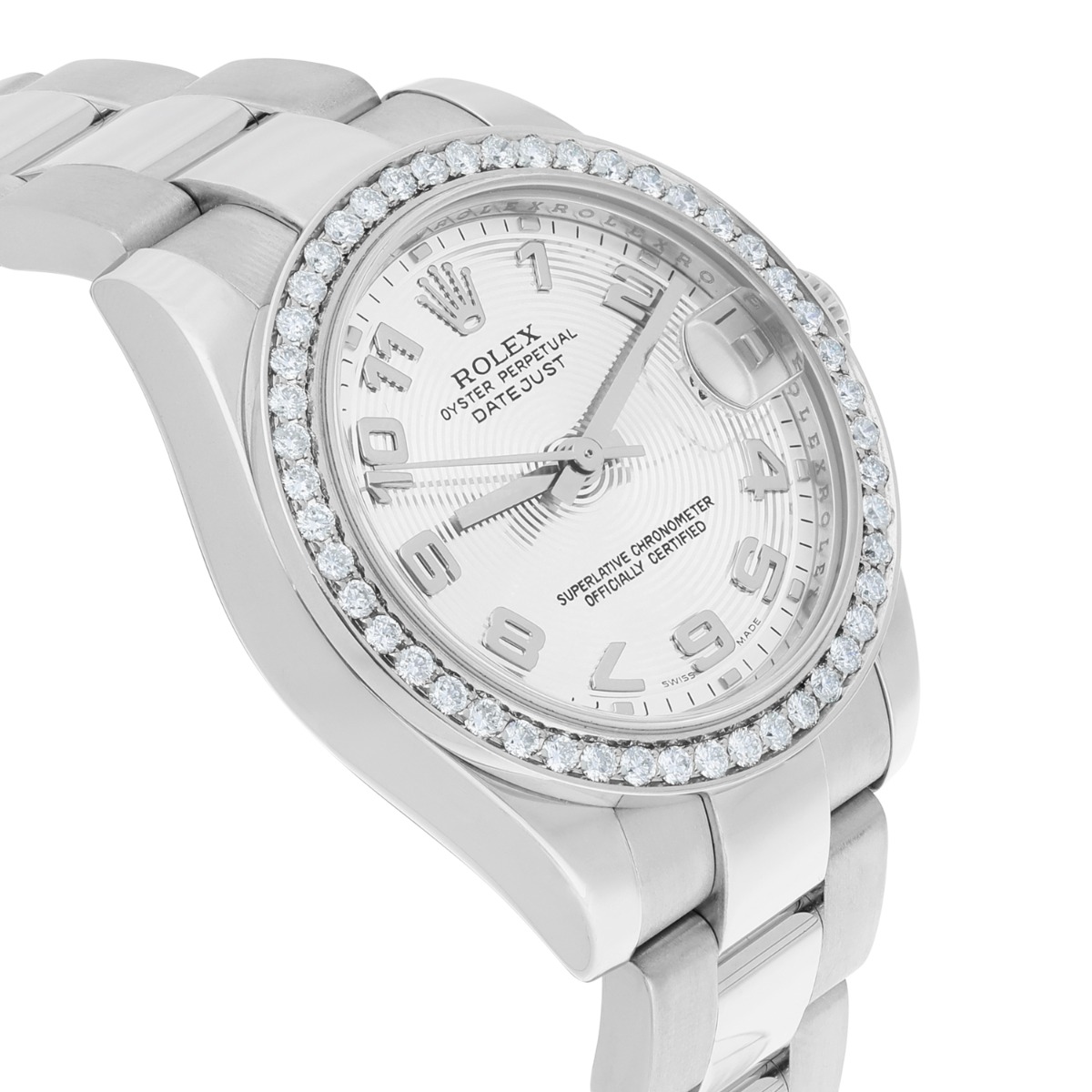 Rolex Lady-Datejust 178240 31mm Stainless Steel Diamond Bezel with Concentric Silver Dial Watch