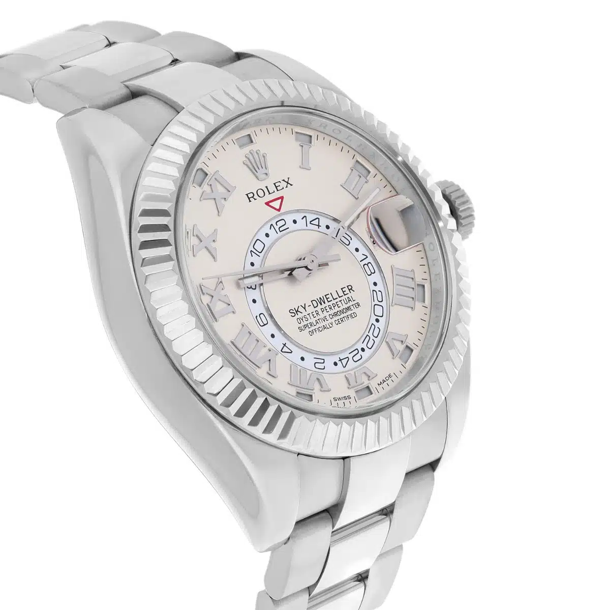 Rolex Sky Dweller 18k White Gold Ivory White Roman Dial 42mm Complete 326939 – image 5