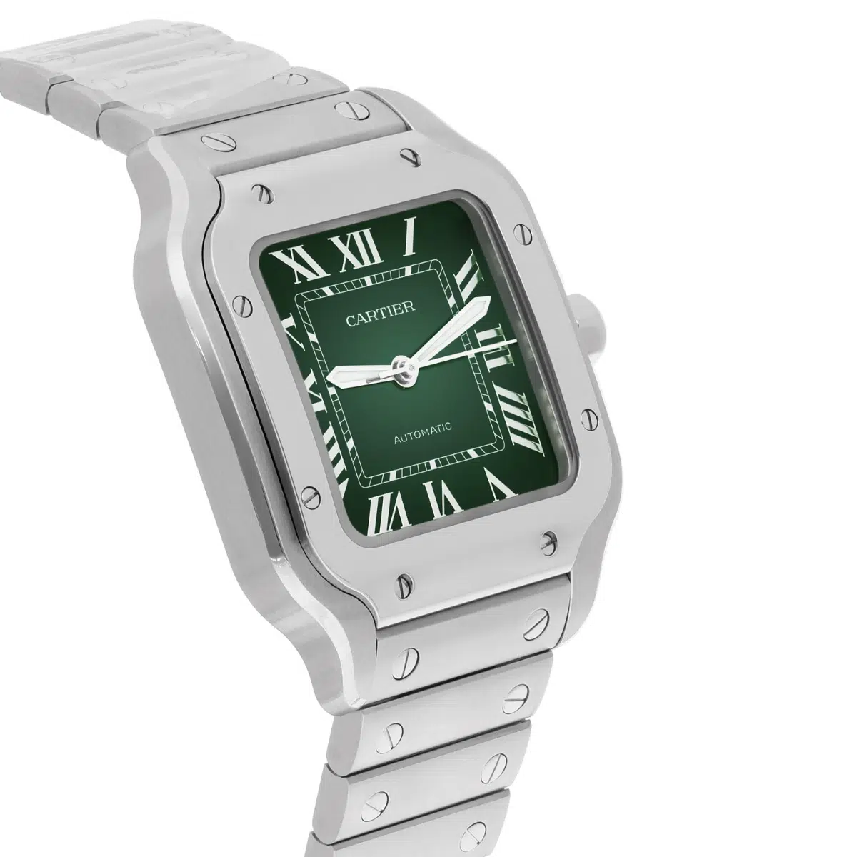 Cartier Santos De Cartier Stainless Stainless Green Dial WSSA0061 Midsize Unworn – image 5
