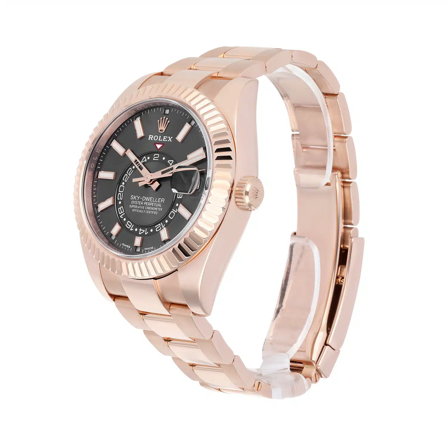 Rolex Sky-Dweller 42mm Everose Gold Watch Rhodium Dial Oyster Bracelet 326935 – image 4