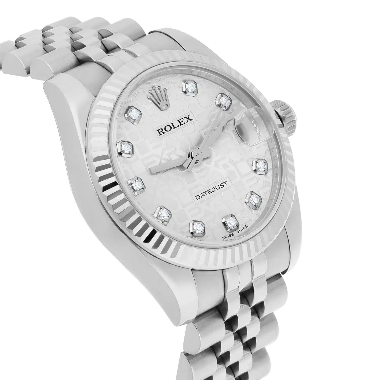 Rolex Datejust 31mm 178274-0017 Silver Logo Jubilee Diamond Dial Complete Watch – image 5