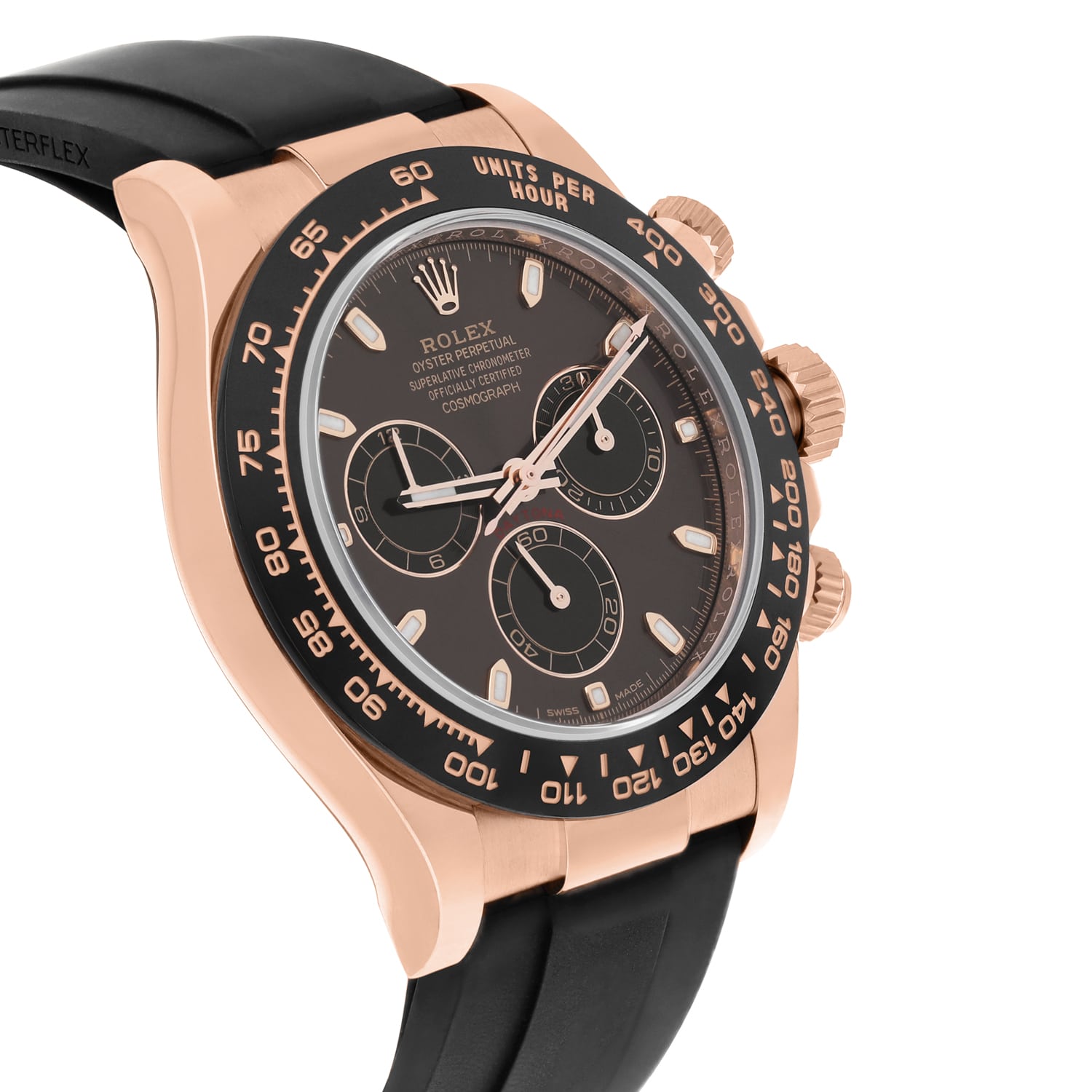 Rolex Daytona 116515LN Rose Gold Oysterflex Chocolate Dial Men's Watch 2021