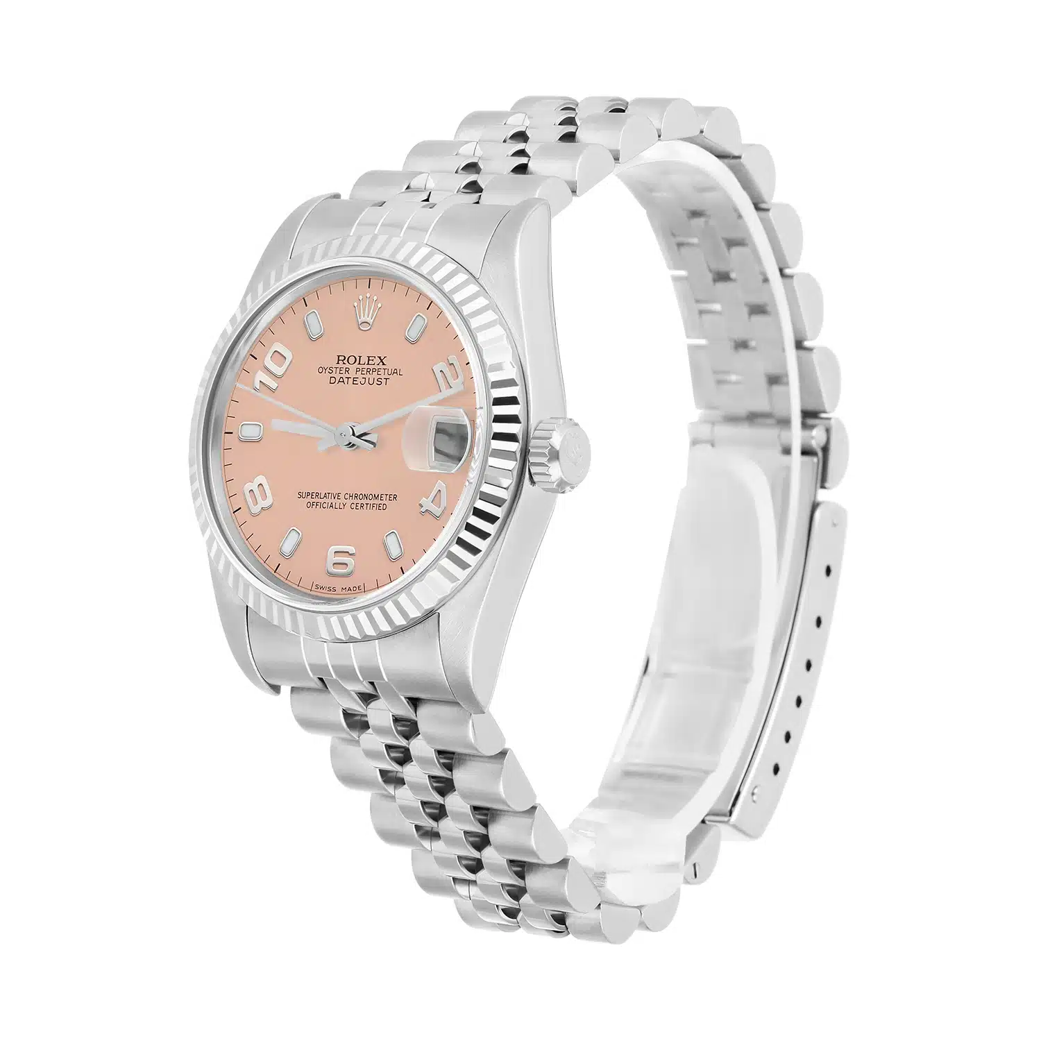 Rolex Datejust 31mm 68274 Salmon Dial Stainless Steel Watch W/G Bezel Circa – image 4