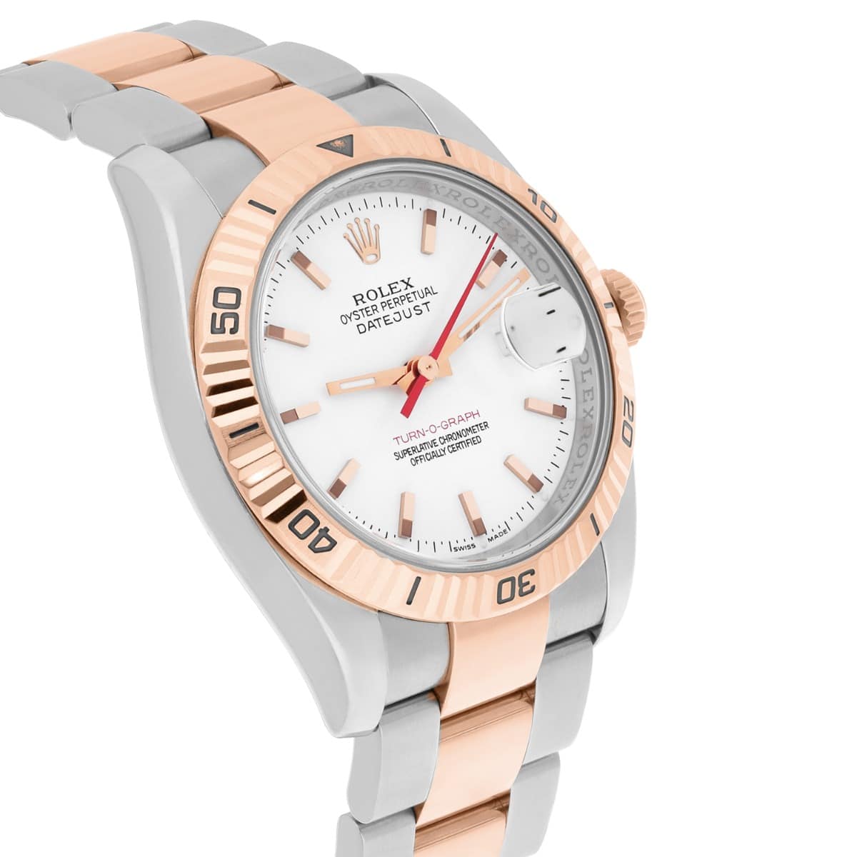 Rolex DateJust 116261 Turn-O-Graph 36mm Two-Tone Rose Gold Watch Oyster