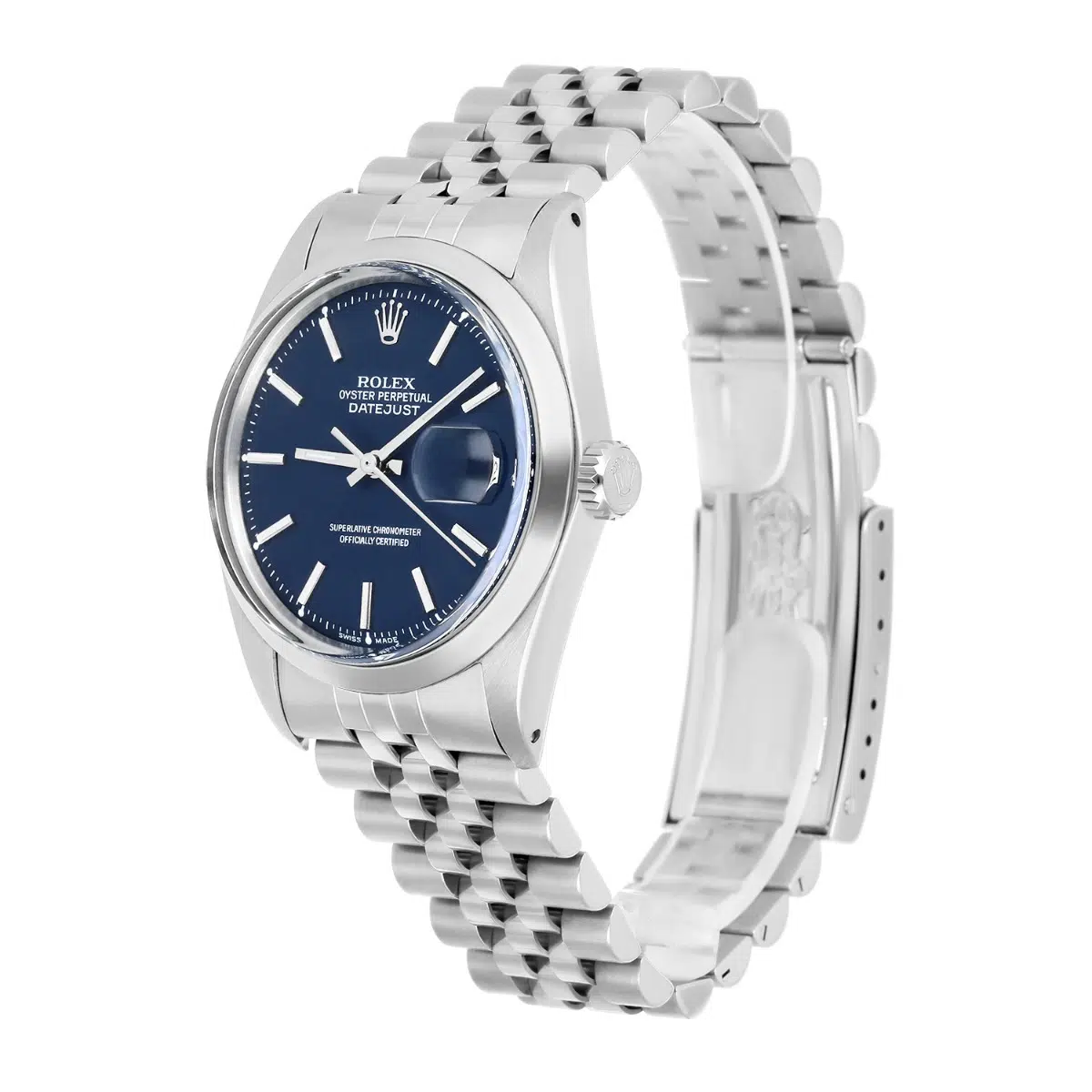 Rolex Datejust 1600 Stainless Steel Oyster Rare Blue Dial Unisex Watch 36mm – image 5