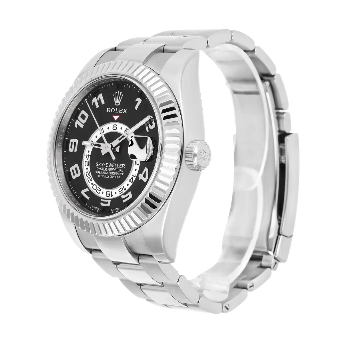 Rolex Sky Dweller 326939 18k White Gold Black Arabic Dial 42mm Watch – image 5