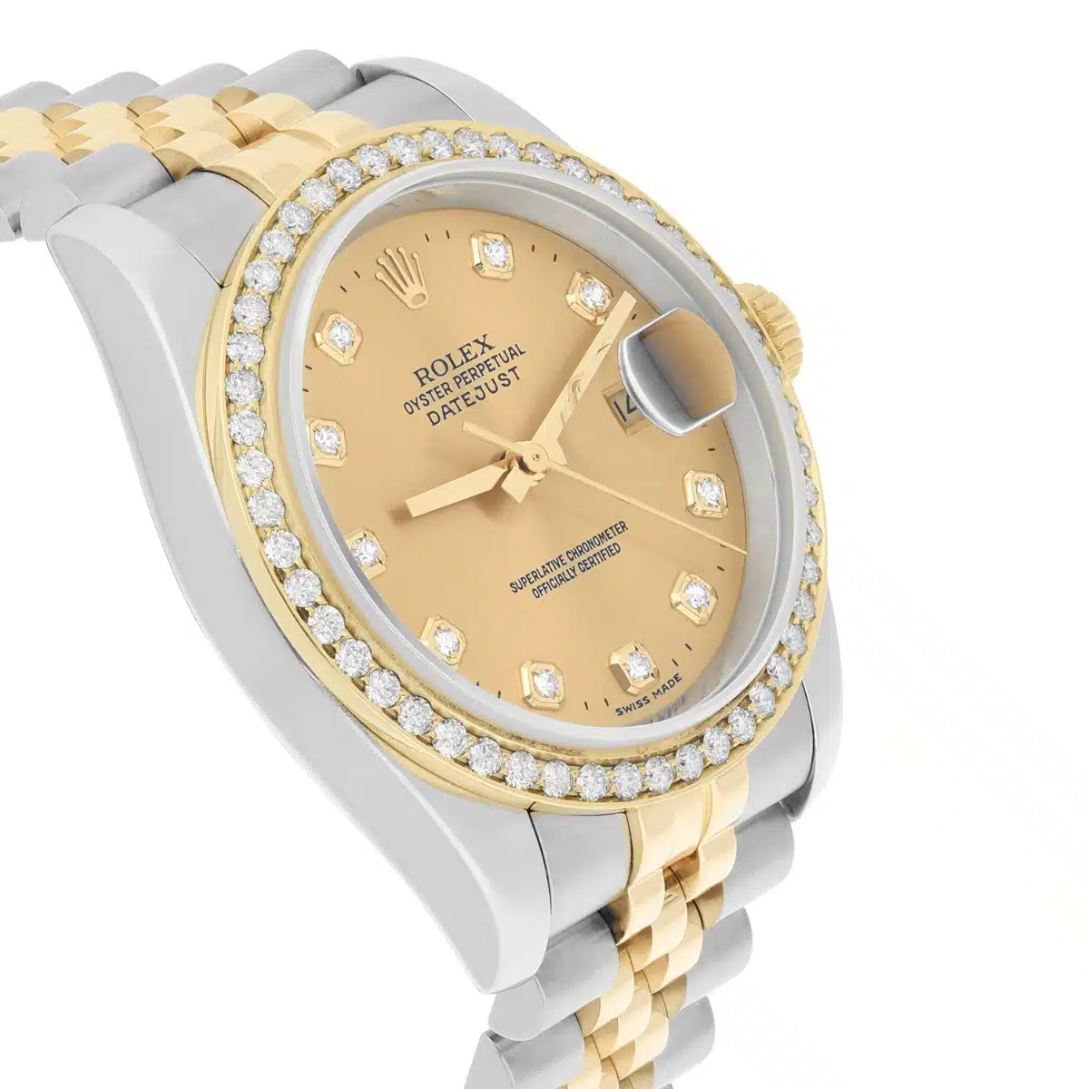 Rolex Datejust 36 Gold & Steel 116233 Watch Champagne Dial Jubilee Watch – image 5