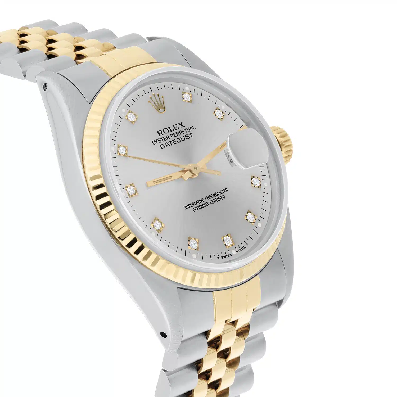 Rolex Datejust 36mm Two Tone 16233 Circa 1992 Very Rare C Series Silver Diamond – image 4