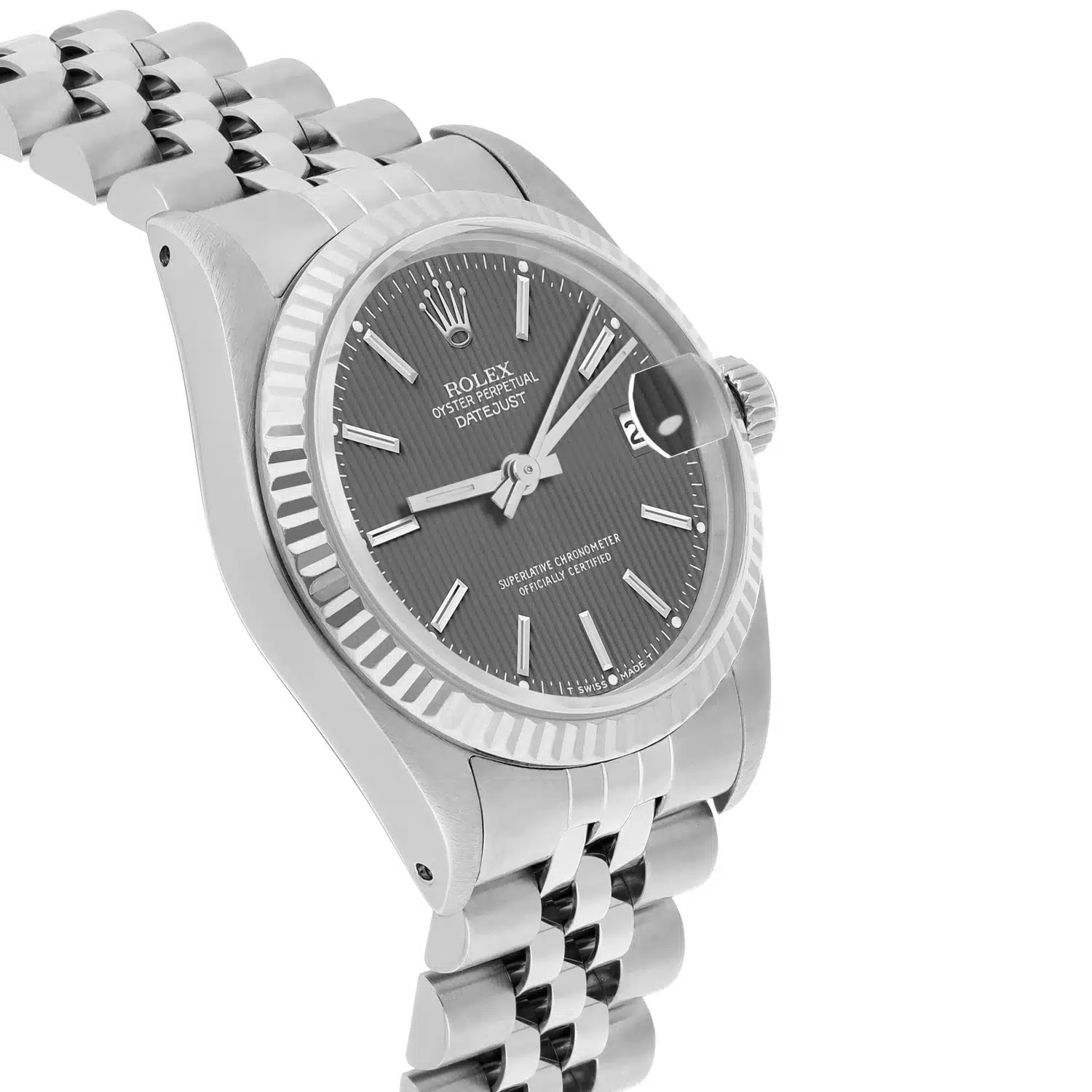 Rolex Datejust 31mm 68274  Grey Tapestry Dial Steel Watch W/G Bezel Circa Ladies - 1990 – image 5