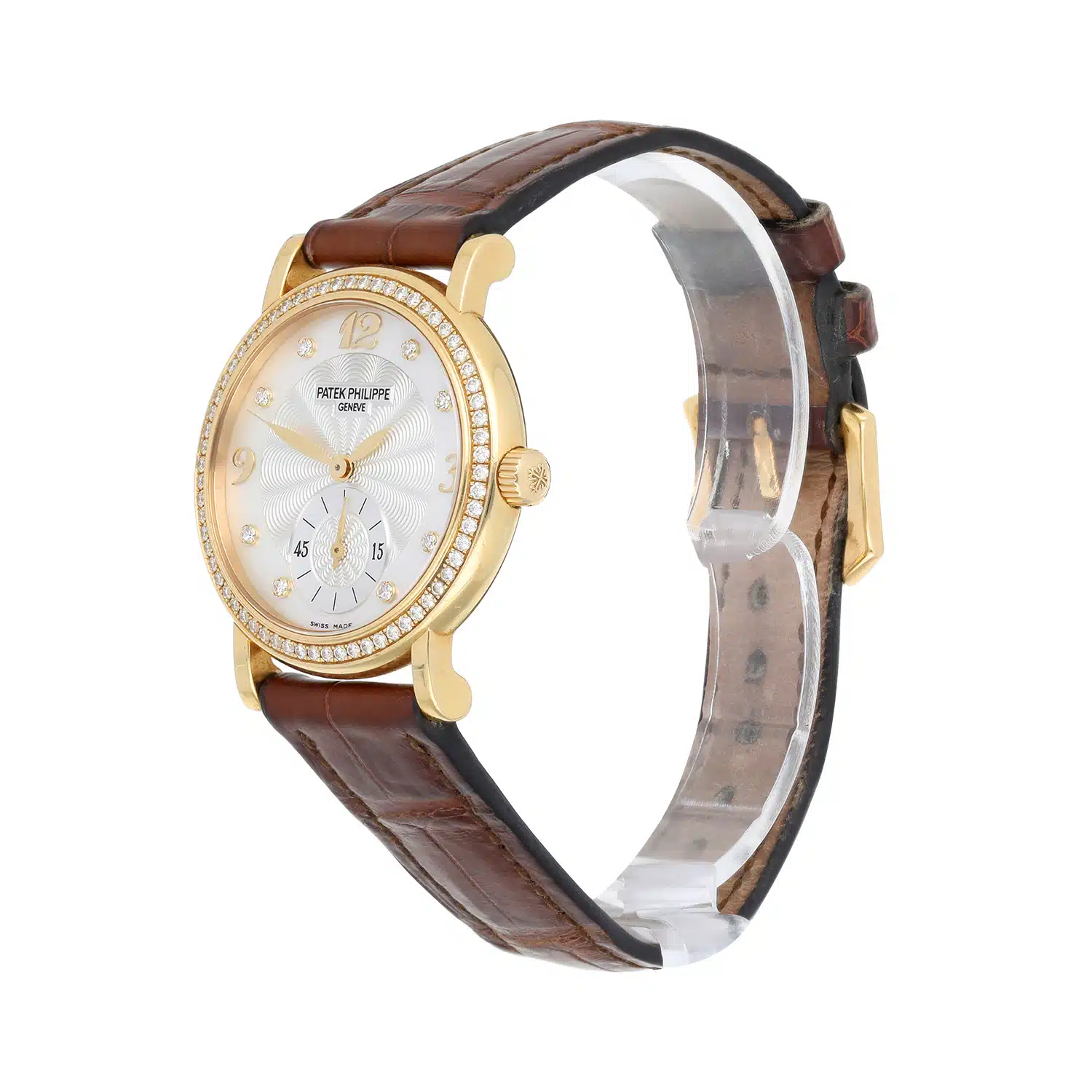 Patek Philippe Calatrava Yellow Gold 4959J-001 Mother Of Pearl Diamond Dial Tiffany – image 5
