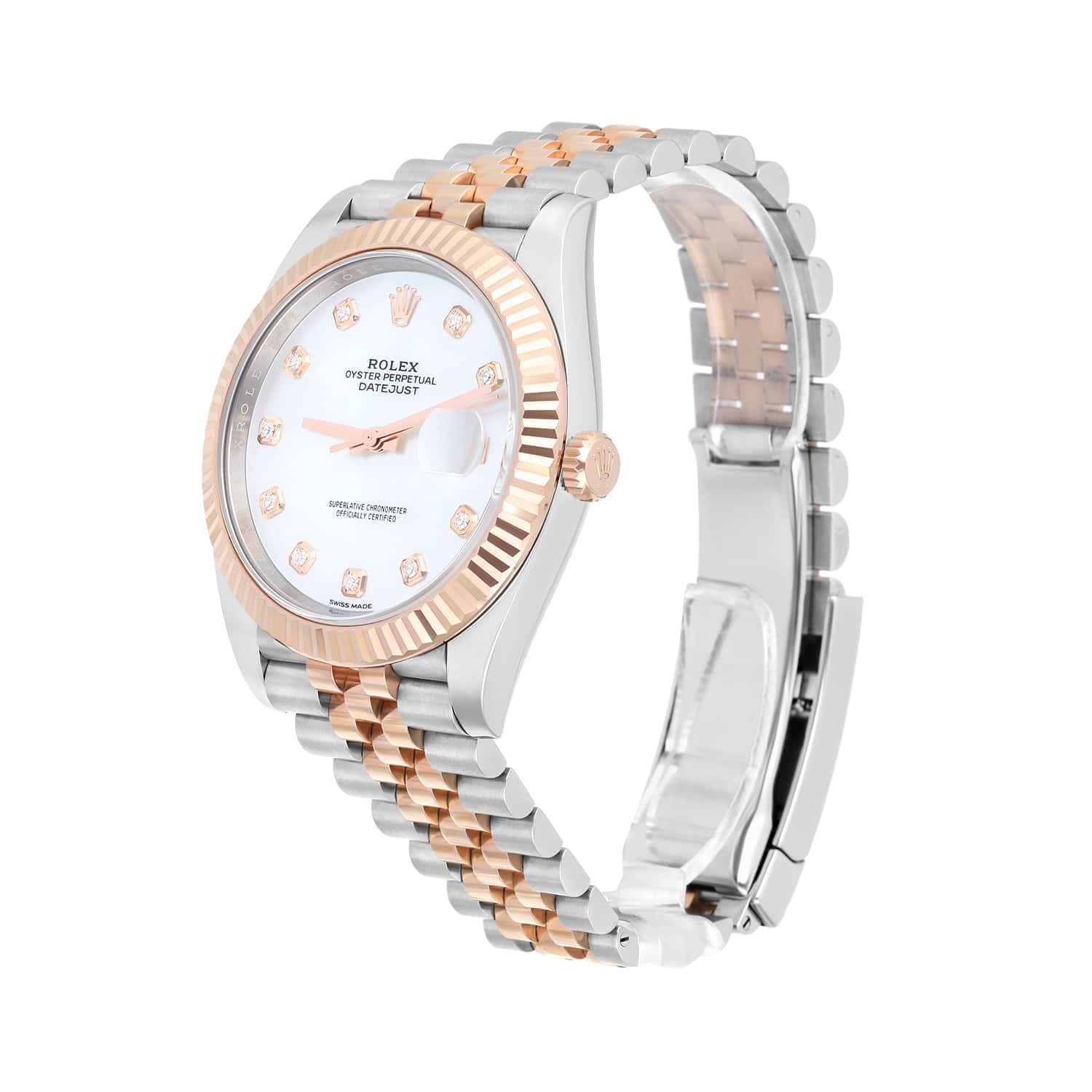 Rolex Datejust 41mm 126331 Steel & Rose Gold Mother of Pearl Diamond Dial