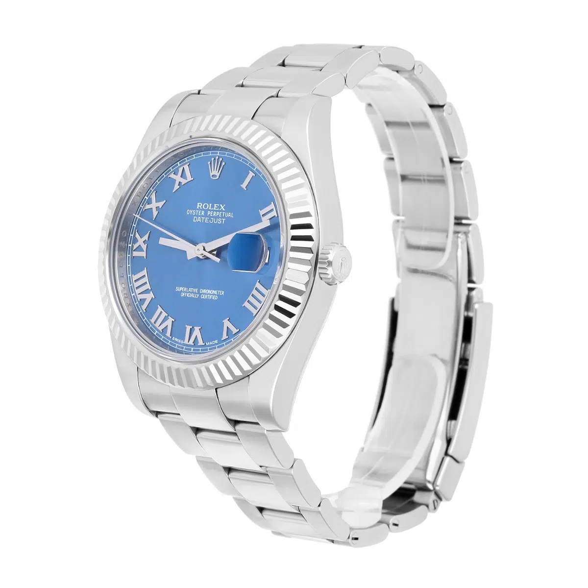 Rolex Datejust II Steel Blue Roman Dial Oyster Bracelet Mens 41mm Watch 116334 – image 3