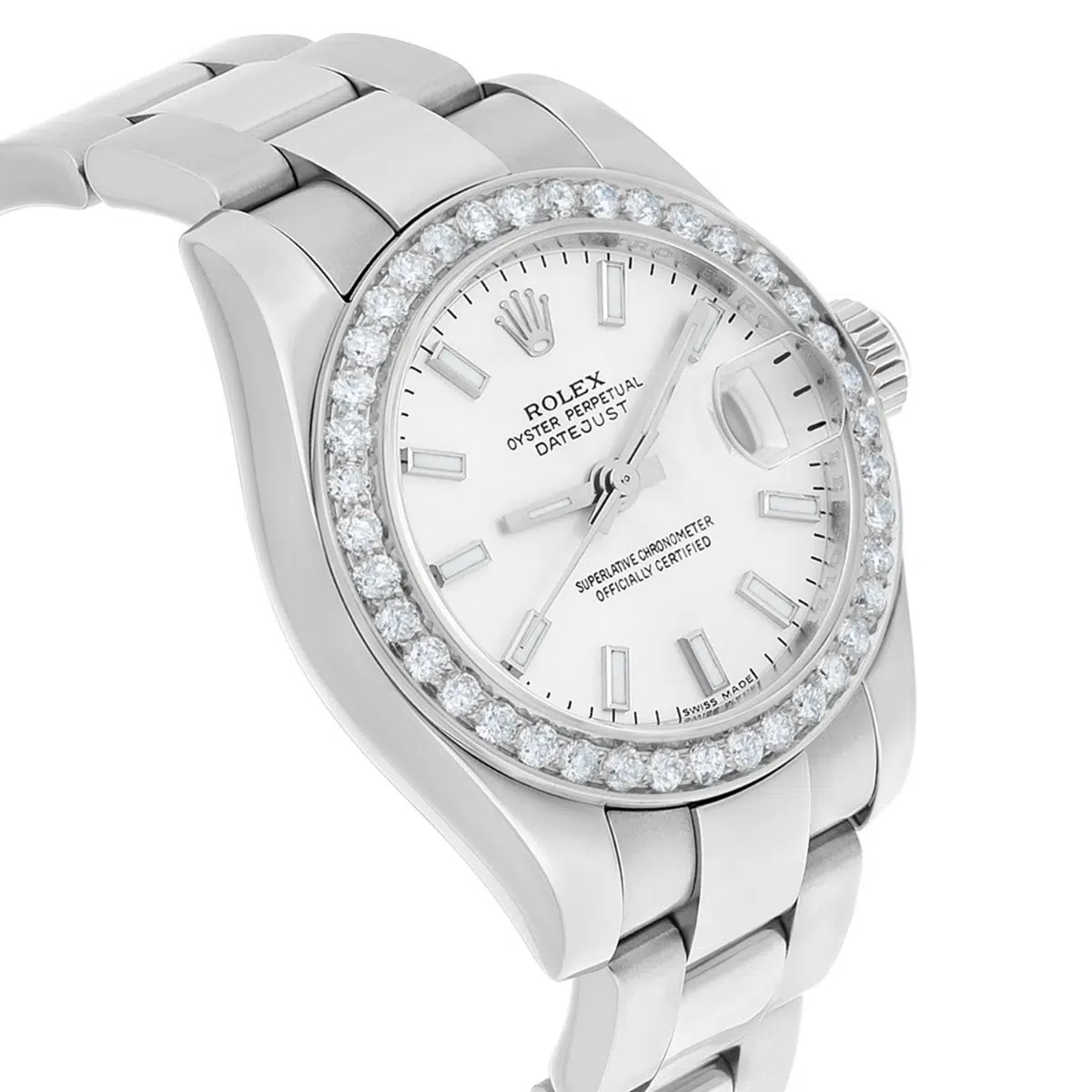 Rolex Datejust 179160 26 mm Silver Index Dial Diamond Bezel Oyster Band Steel Watch – image 5