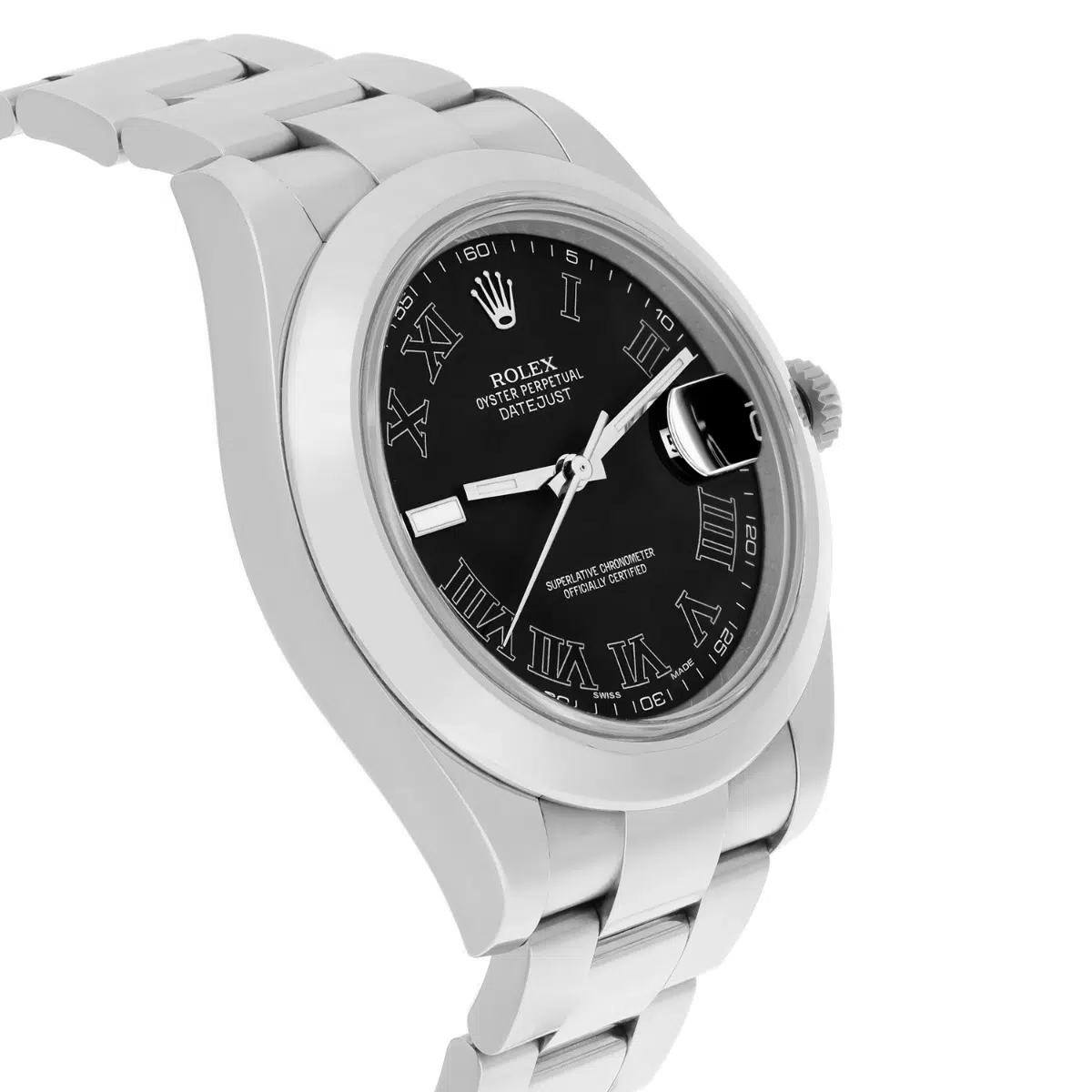 Rolex Datejust II Steel Black Roman Dial Oyster Mens 41mm Watch 116300-0006 – image 5