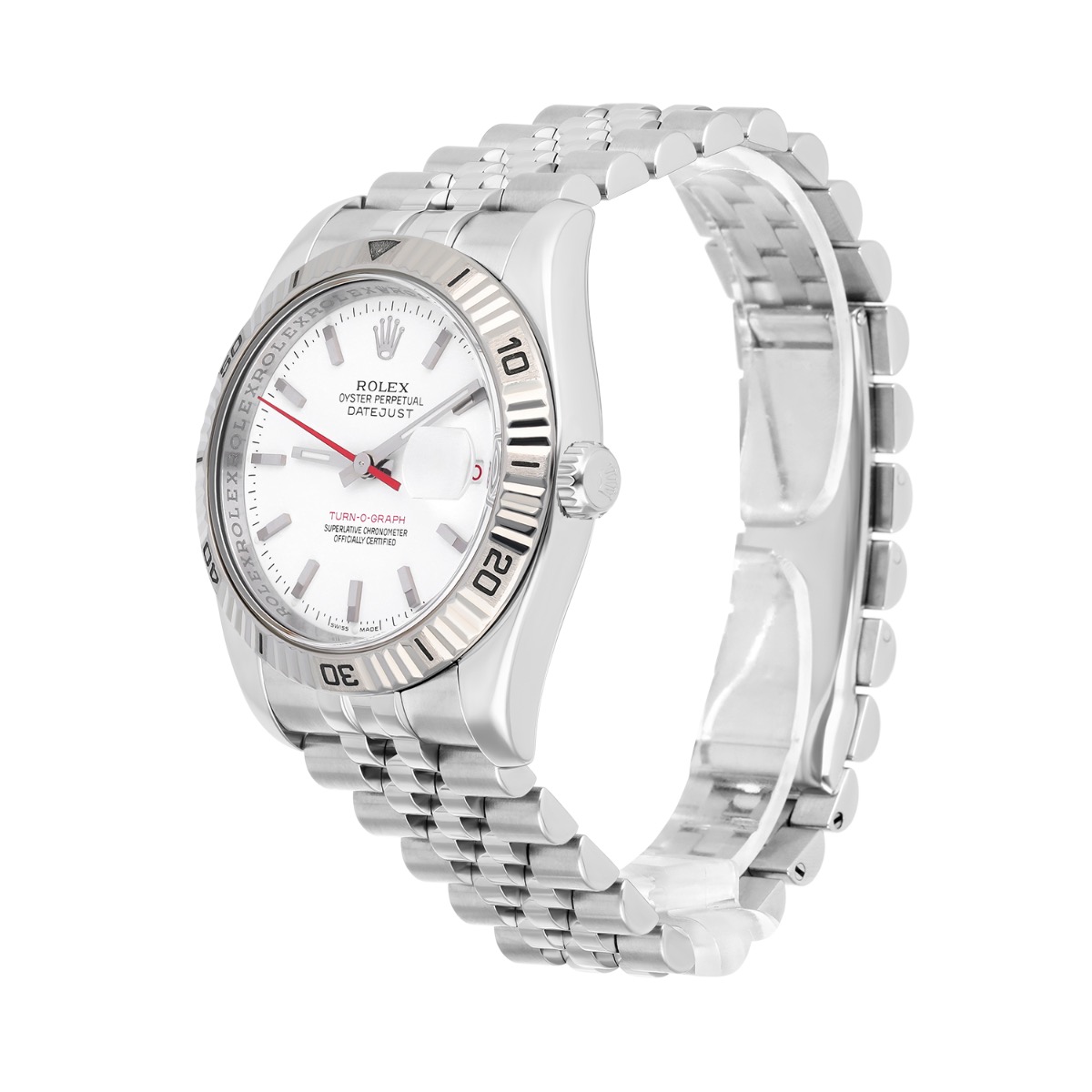 Rolex Datejust Turn-0-Graph 116264 36mm White Gold with White Dial Watch