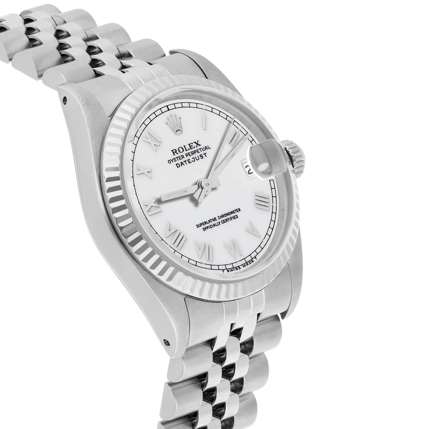 Rolex Datejust 31mm 68274 White Roman Dial Stainless Steel Watch W/G Bezel Circa 1988