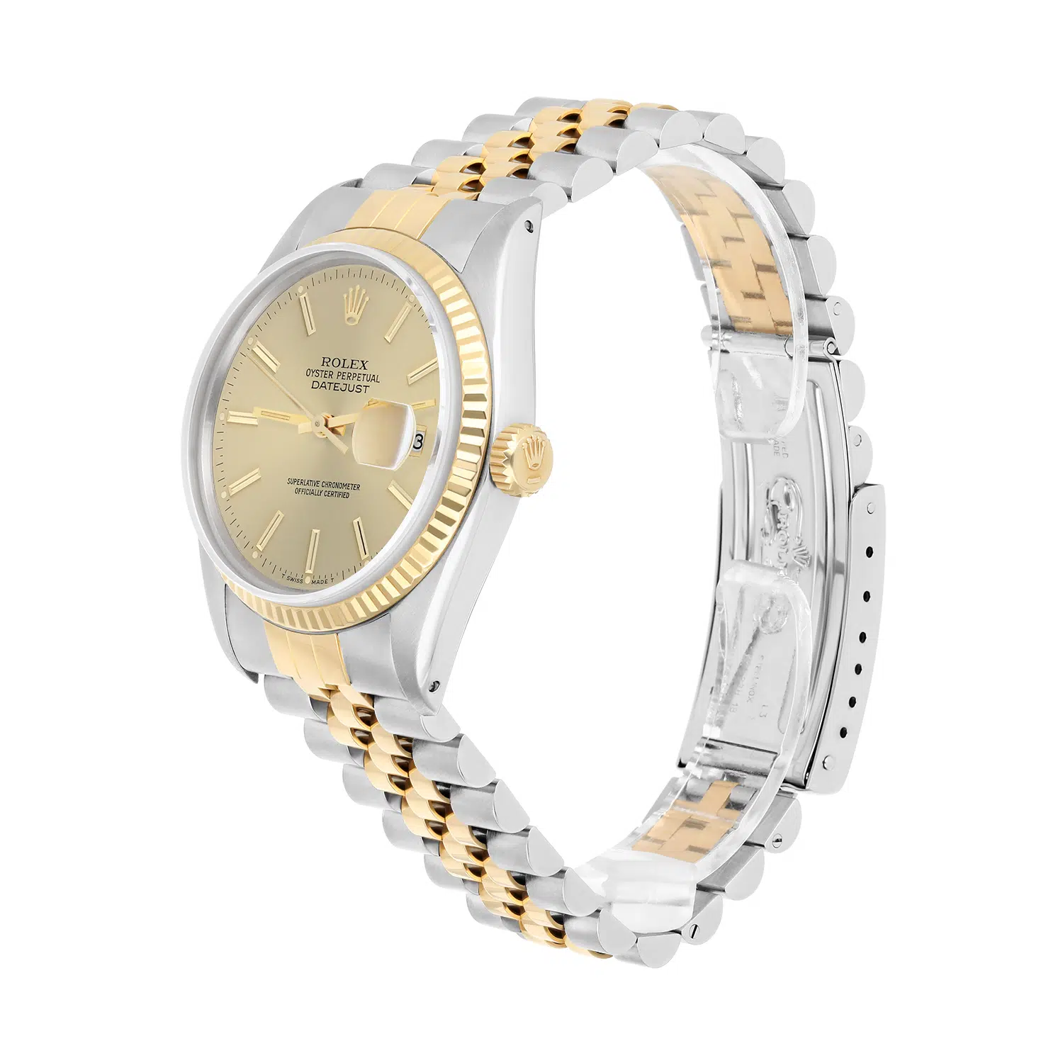 Rolex Datejust 36mm Two Tone Champagne lndex Dial Jubilee 16013 Circa 1986 Complete – image 4