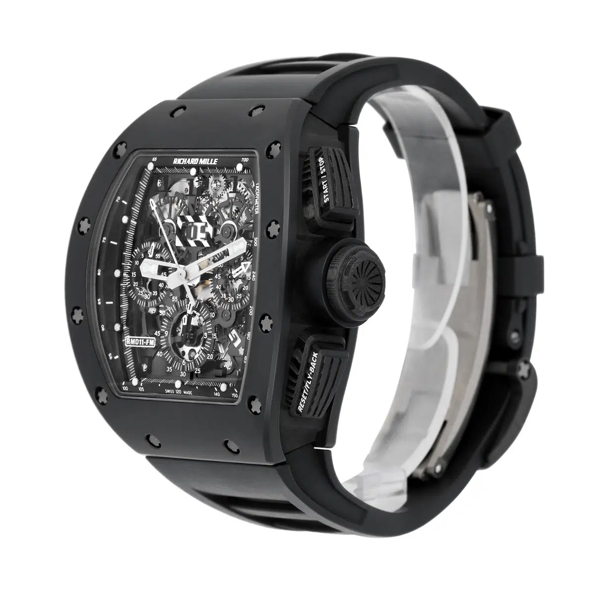 Richard Mille RM 011 Black Phantom PVD Ceramic Carbon Rubber Watch Complete – image 3