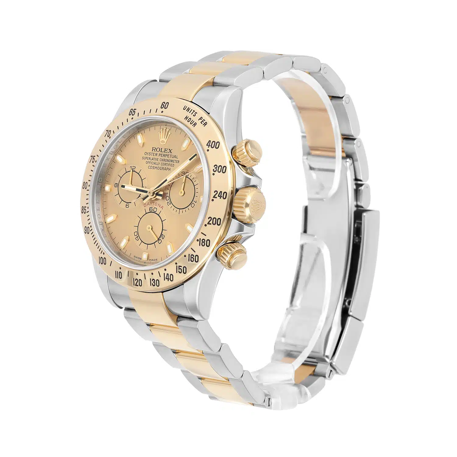 Rolex Daytona 116523 Champagne Dial Stainless Steel Yellow Gold  Mens Watch – image 4