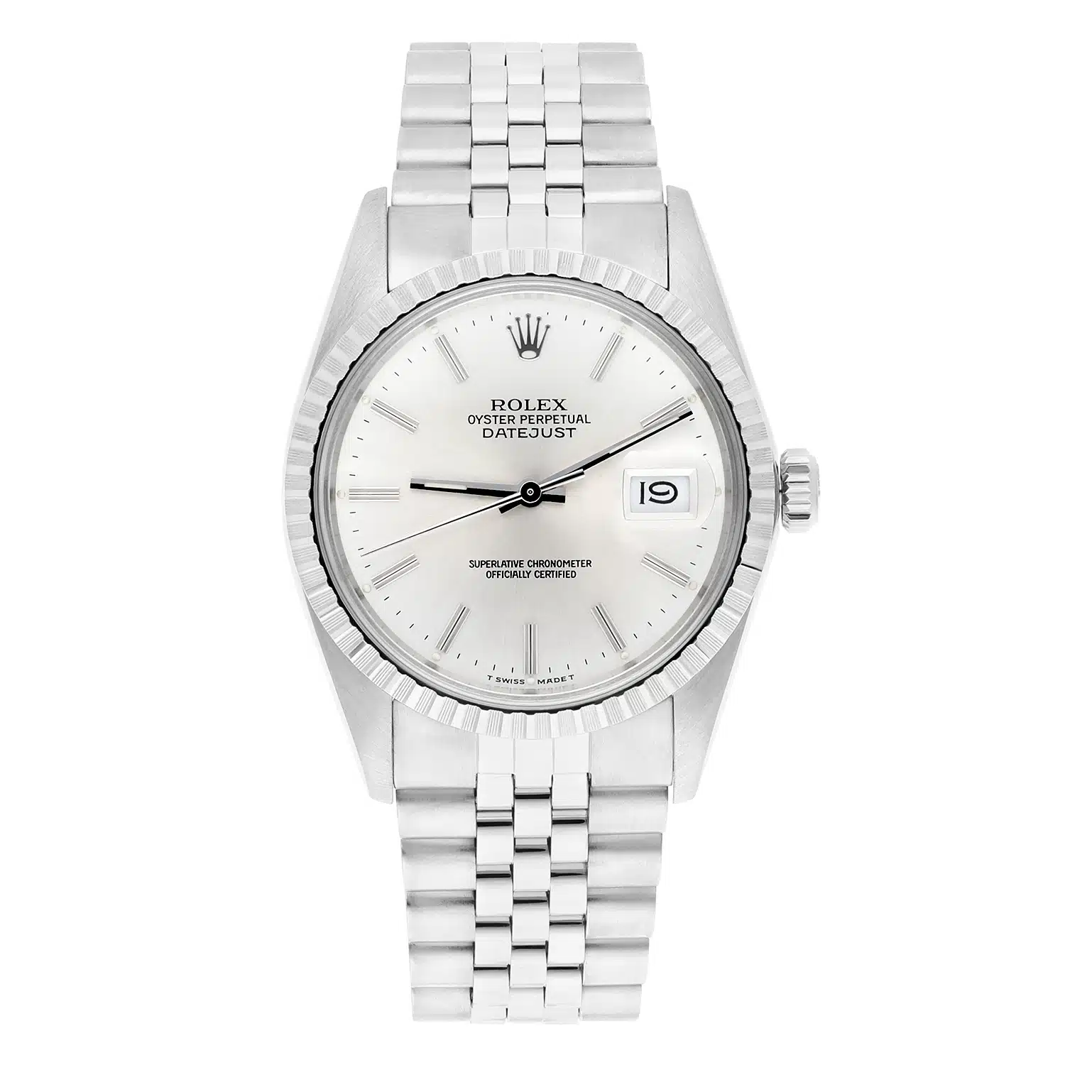 Rolex Datejust 36mm Stainless Steel 16030 Silver Index Dial Jubilee Circa - 1985